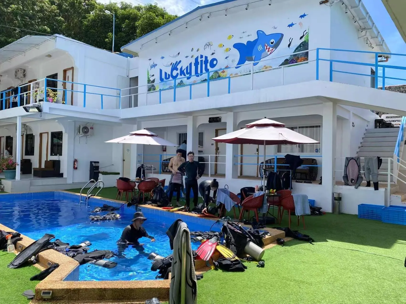 Swimming pool in Lucky Tito PG Dive Resort