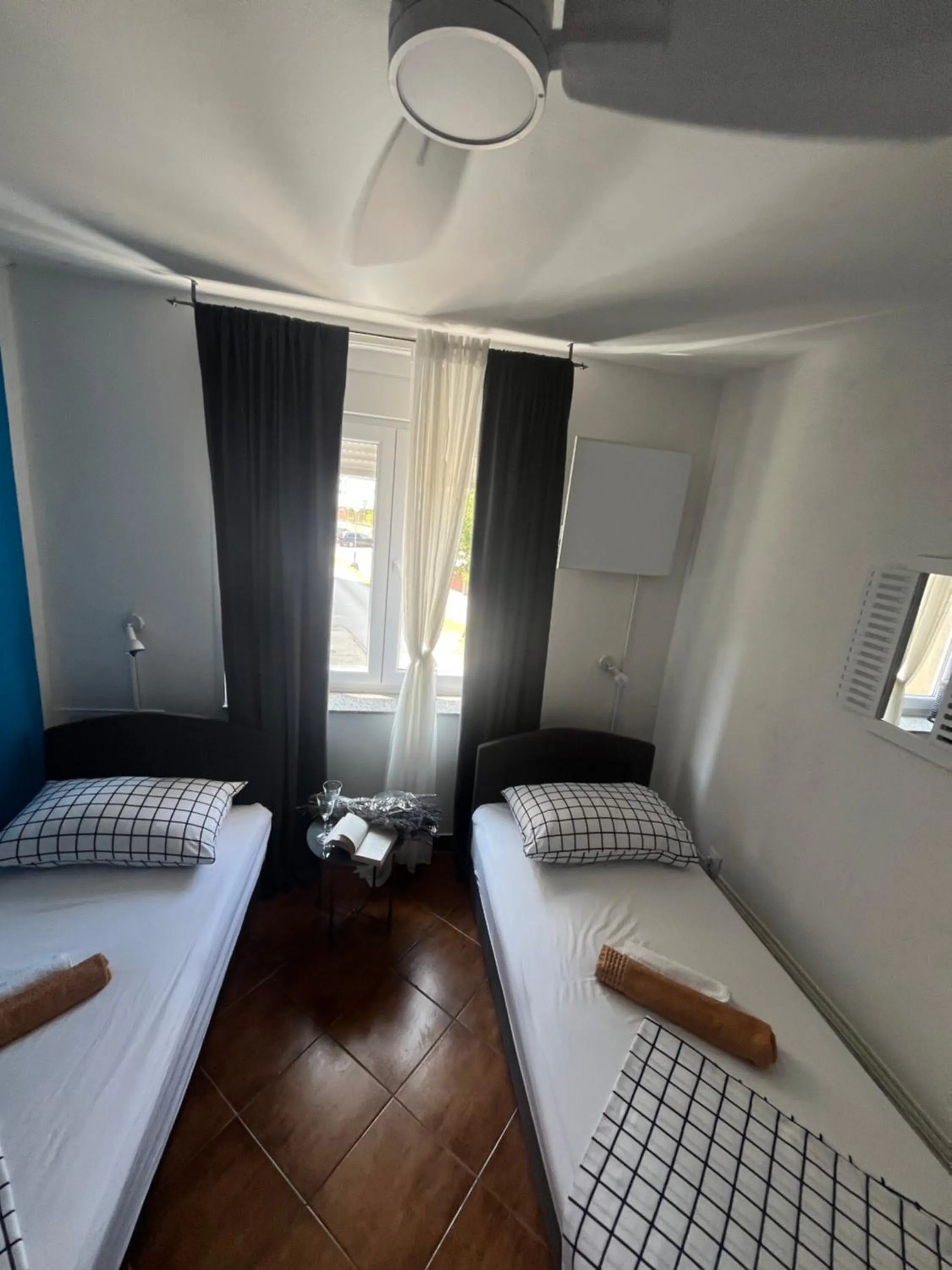 Bedroom, Bed in City apartment Blue Vibes