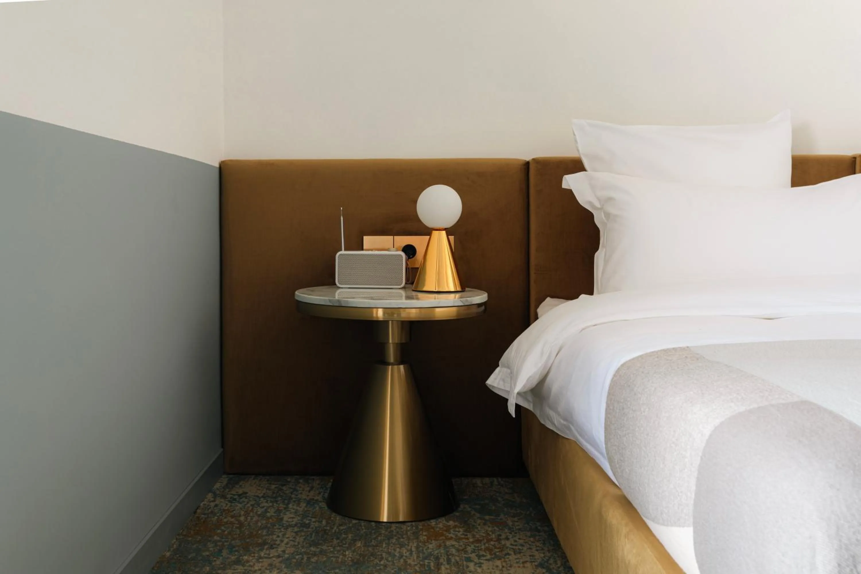 Decorative detail, Bed in Castor & Pollux Hotel