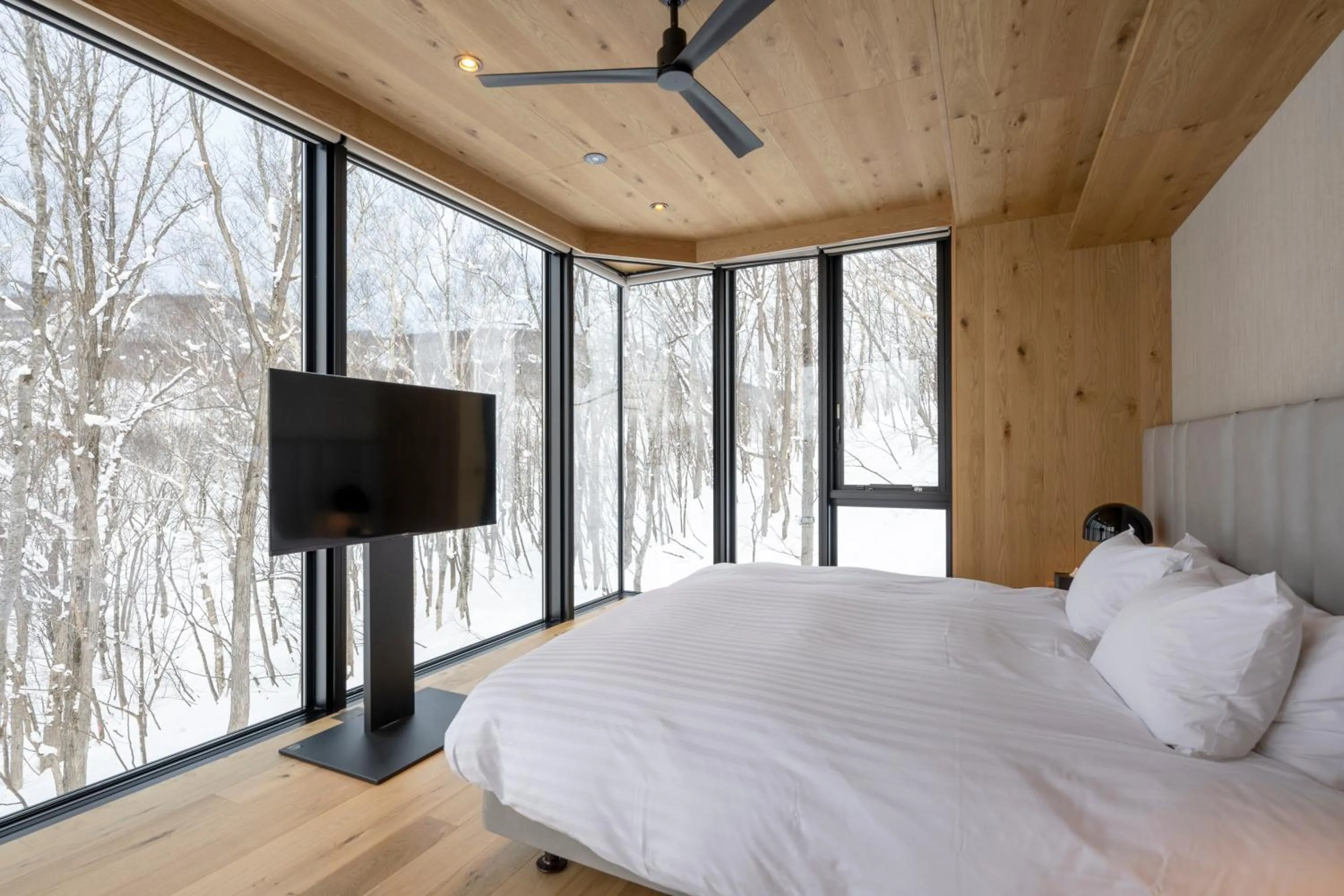 Bed in Tsubasa Chalet at Hanaridge