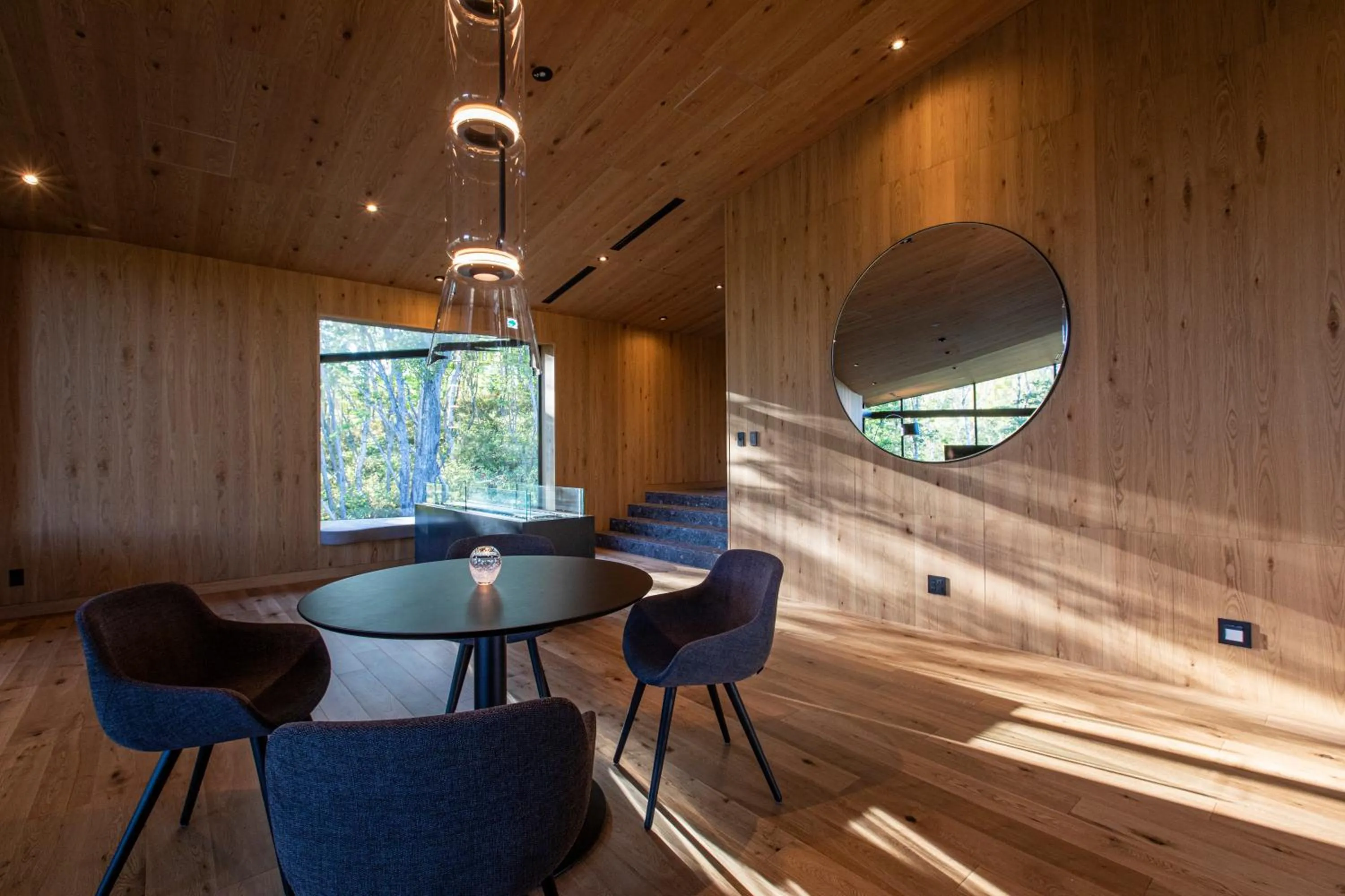 Seating area in Tsubasa Chalet at Hanaridge