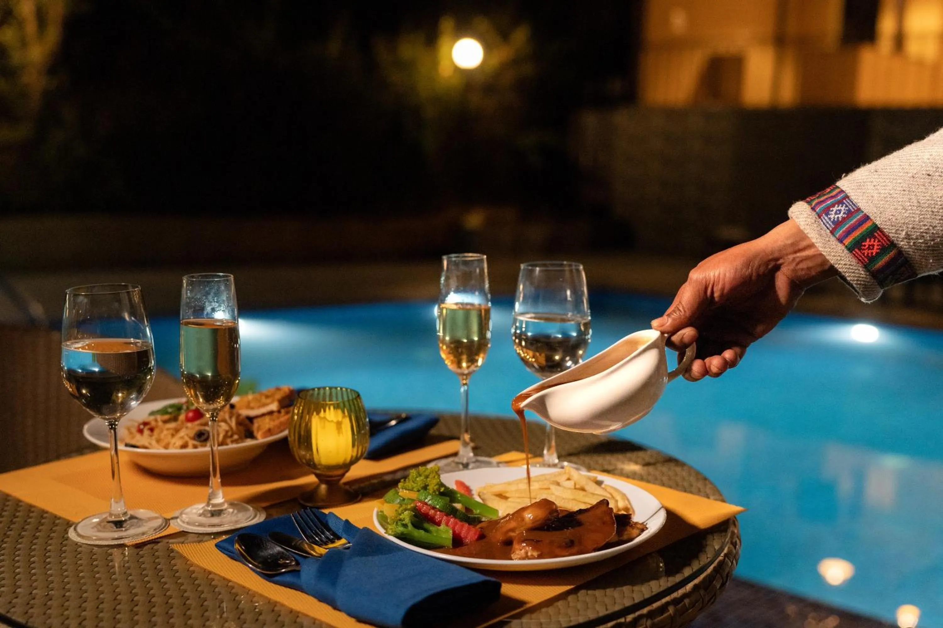 Dining area in Tree of Life Birdsong Chalets , Dharamshala