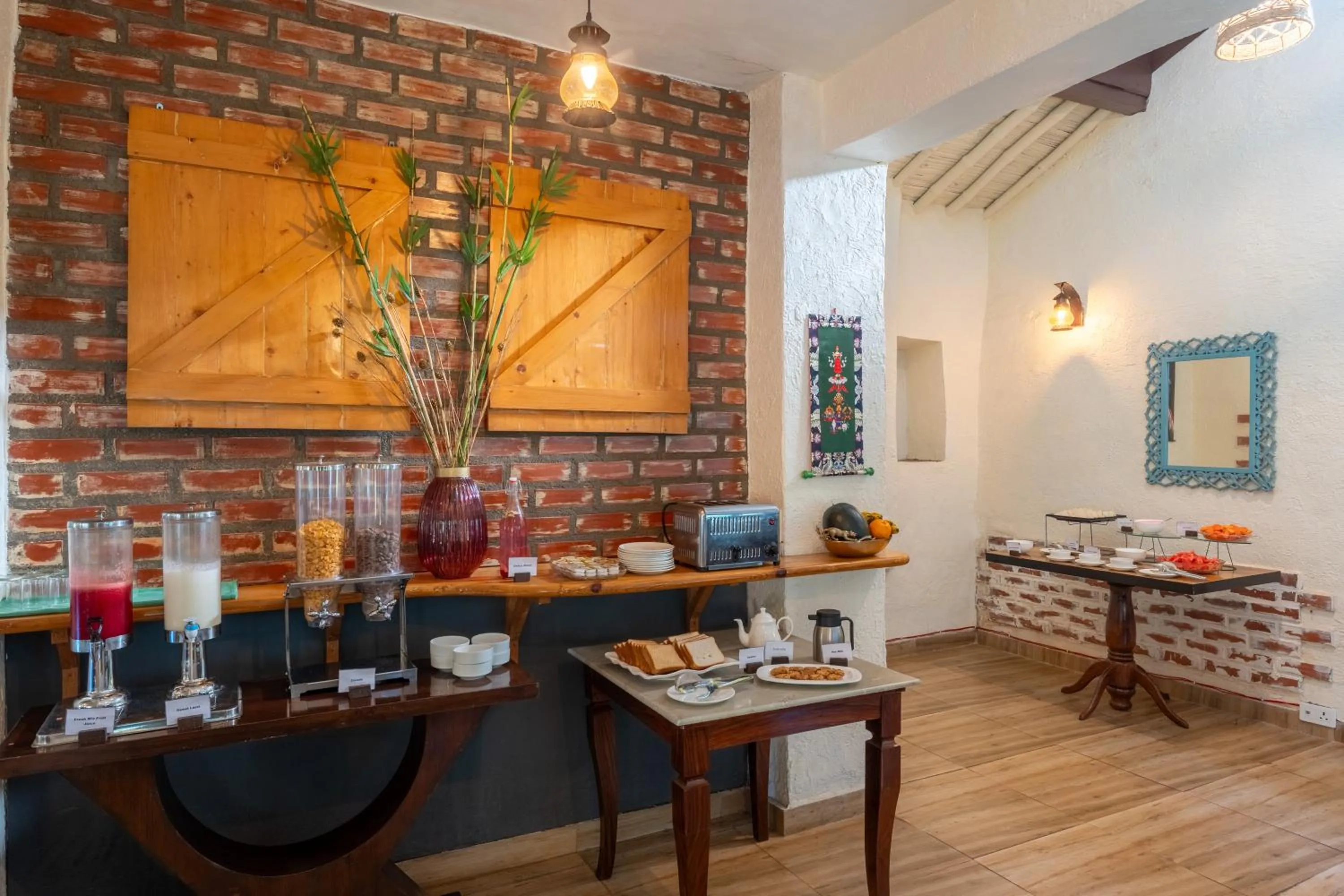 Dining area in Tree of Life Birdsong Chalets , Dharamshala