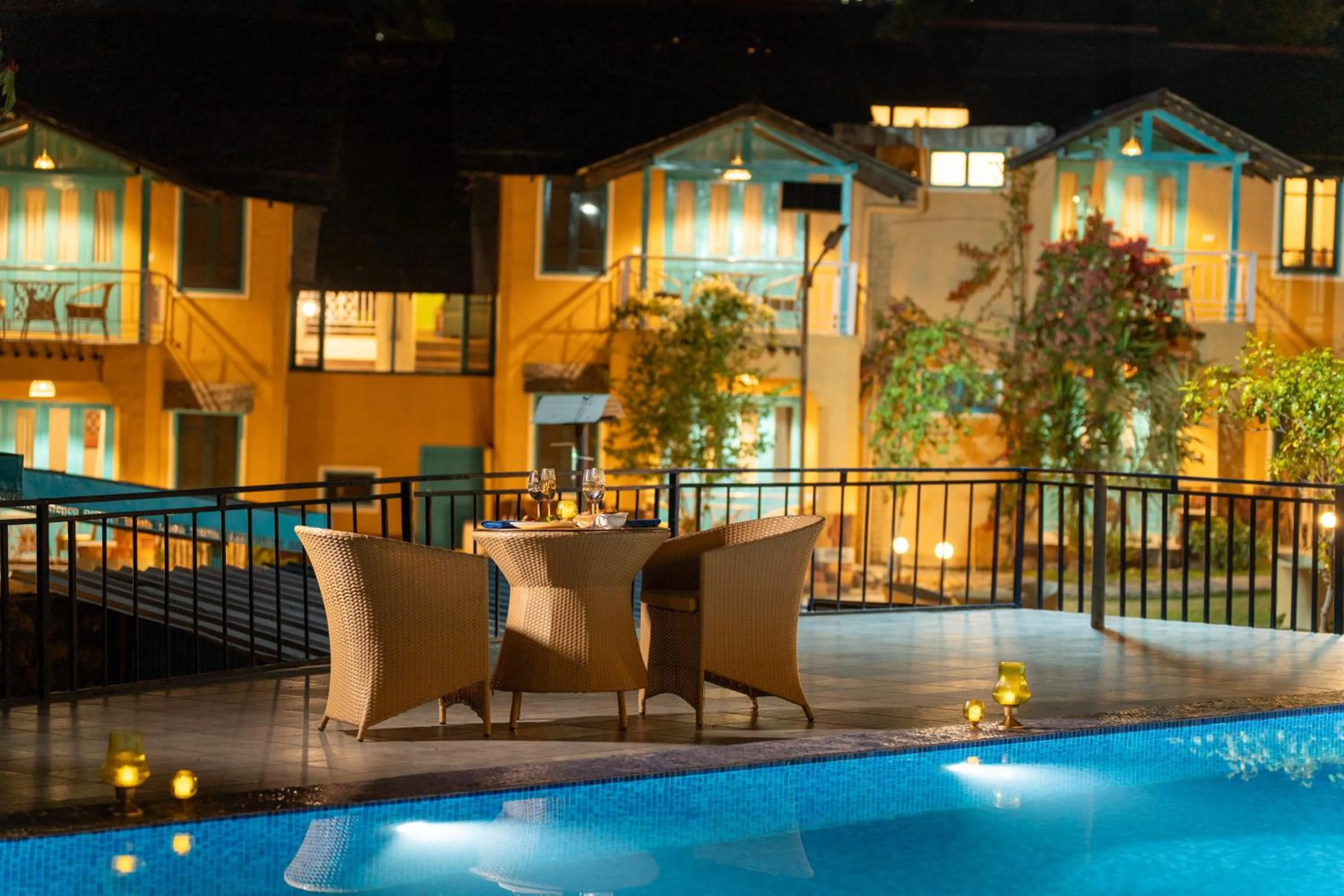 Dining area in Tree of Life Birdsong Chalets , Dharamshala