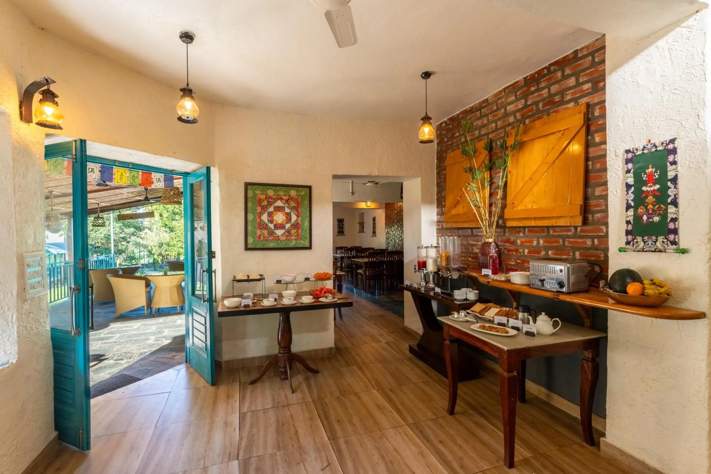 Dining area in Tree of Life Birdsong Chalets , Dharamshala