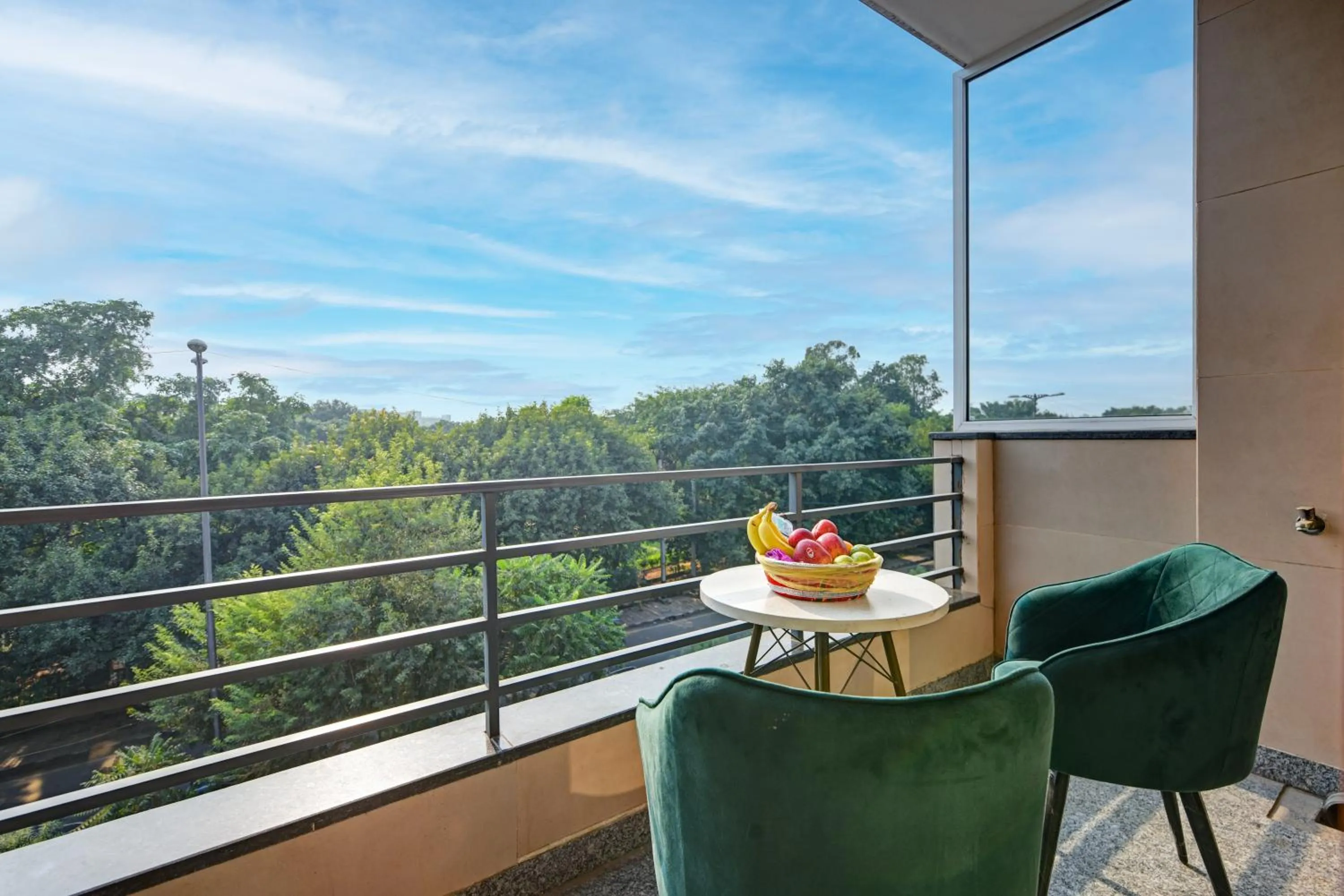 Balcony/Terrace in Qotel Comfort Ashok Vihar - Near Delhi University