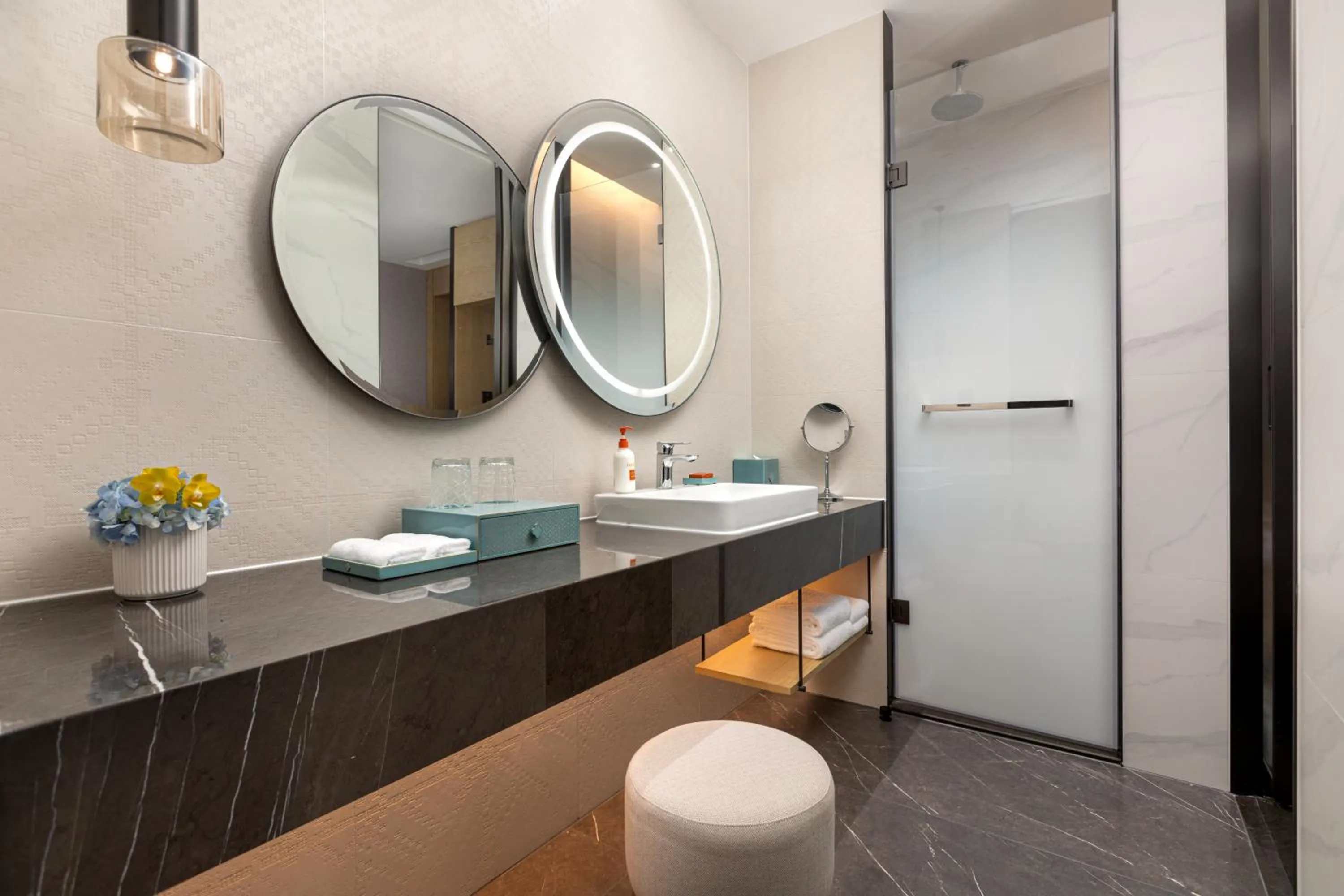 Bathroom in Crowne Plaza Jiangmen Binjiang by IHG
