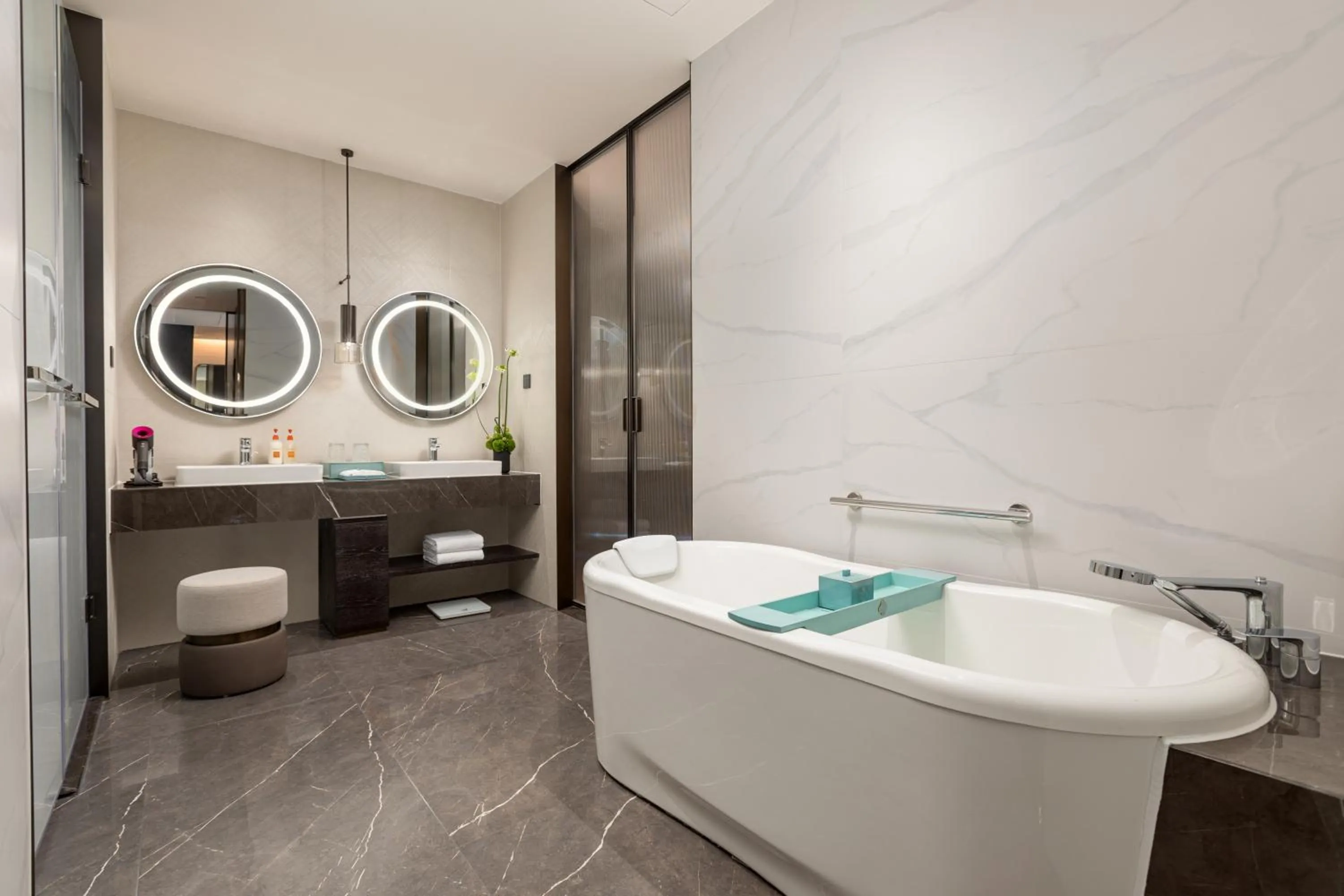 Bathroom in Crowne Plaza Jiangmen Binjiang by IHG
