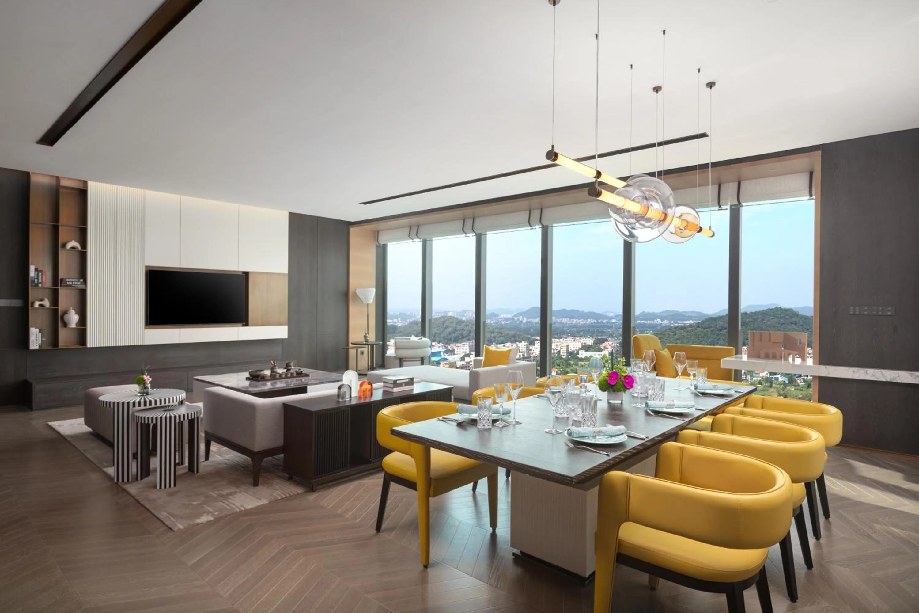 Living room in Crowne Plaza Jiangmen Binjiang by IHG