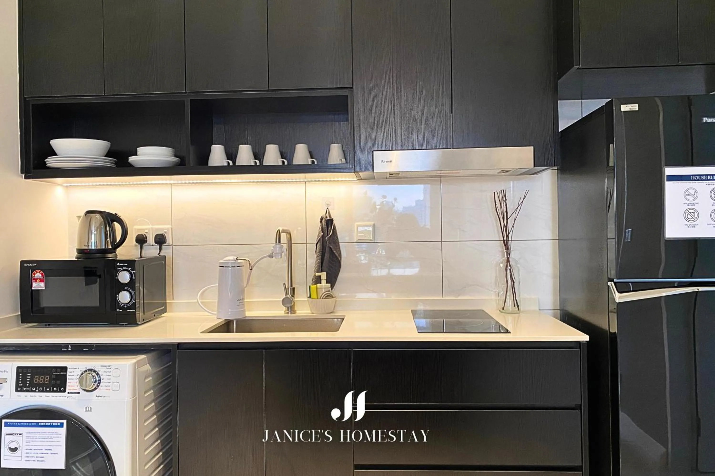 kitchen in Axon Residences Bukit Bintang by Janice's Homestay