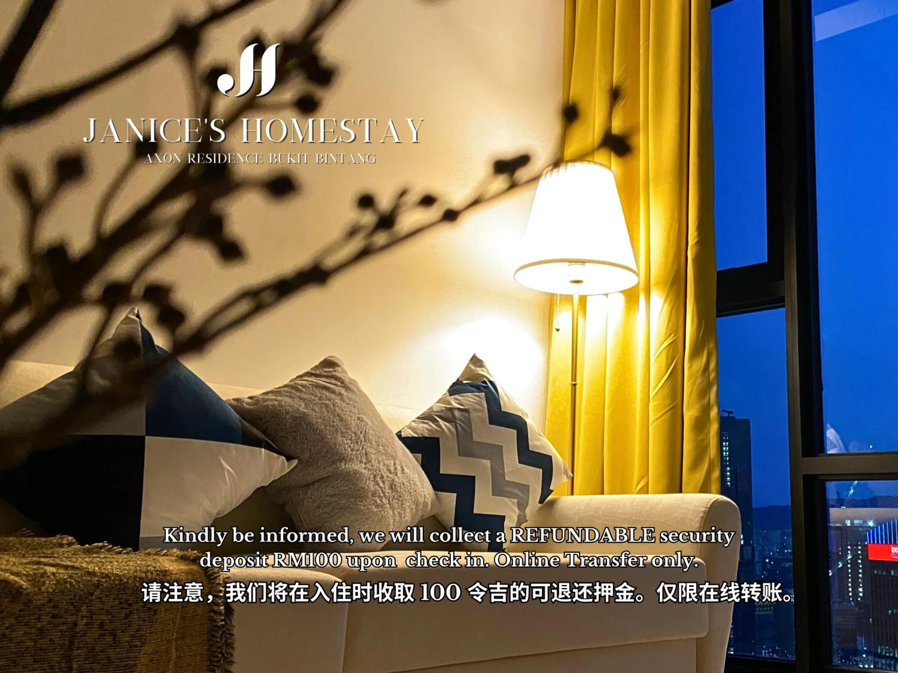 Living room in Axon Residences Bukit Bintang by Janice's Homestay