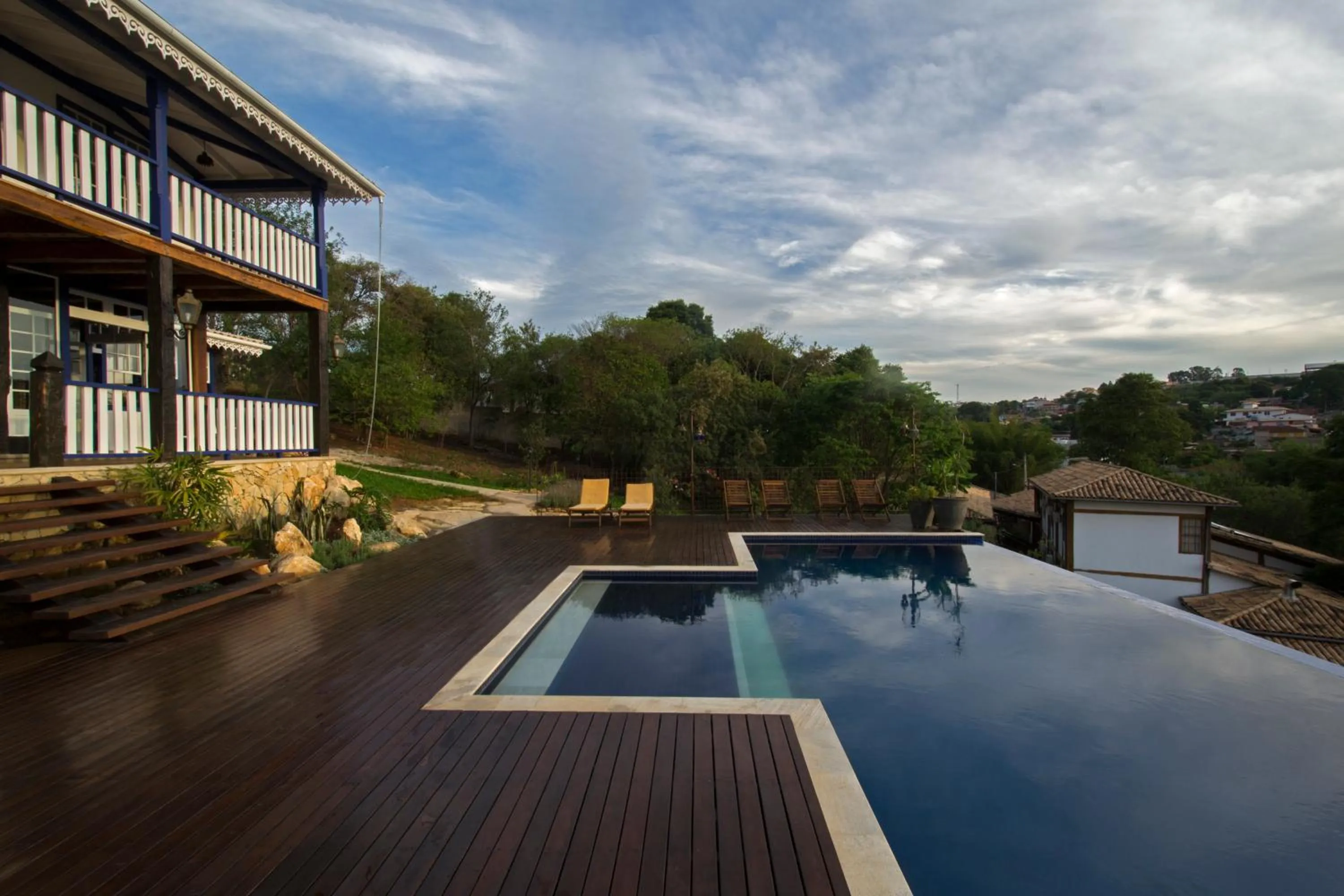 Pool view in Pousada Chão de Minas