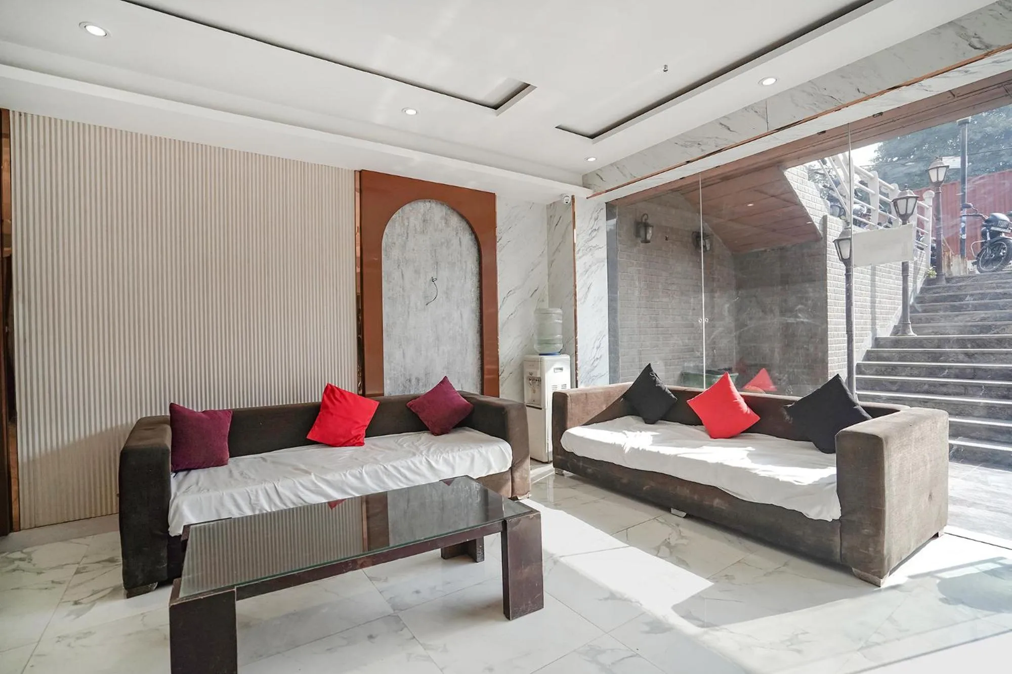 Seating area in FabHotel Prime IP Indrapuram