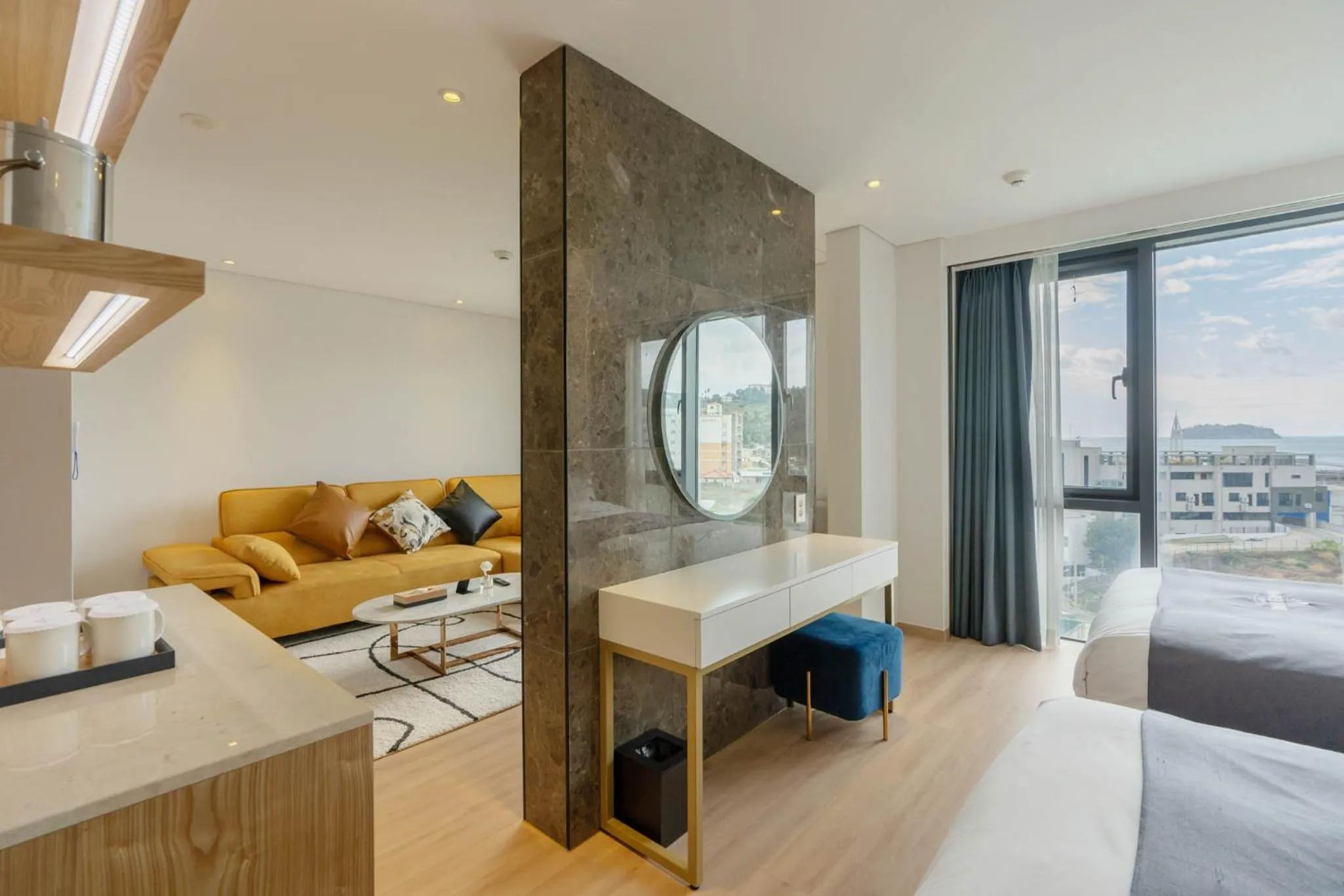 Bed in Hotel Fine Jeju