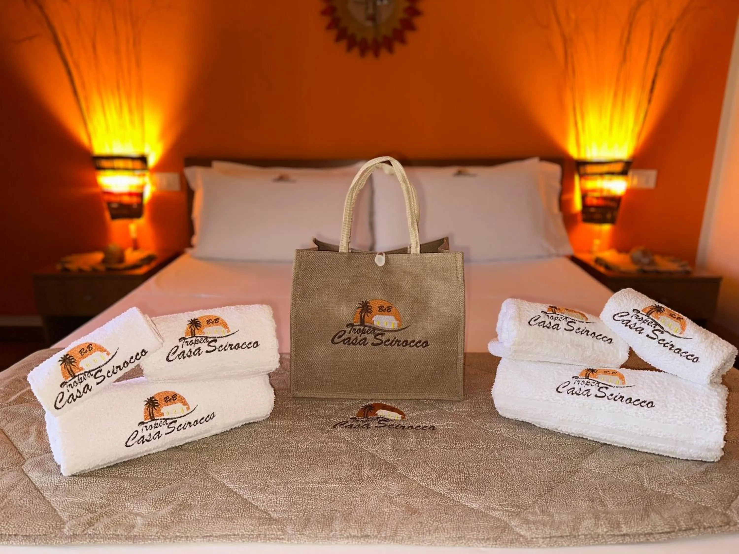 Bedroom, Bed in Tropea Casa Scirocco