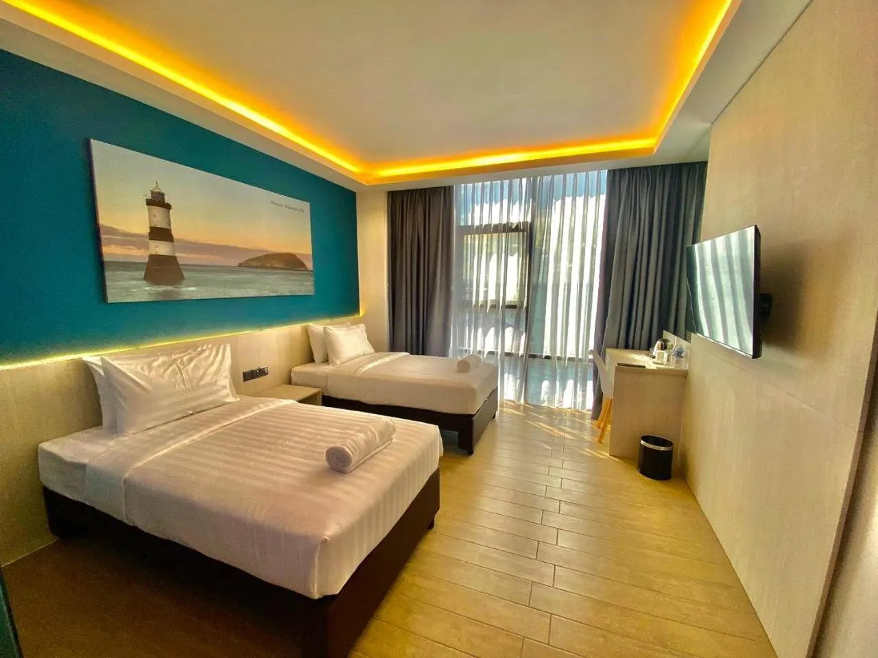 Bed in Lighthouse Hotel Semporna