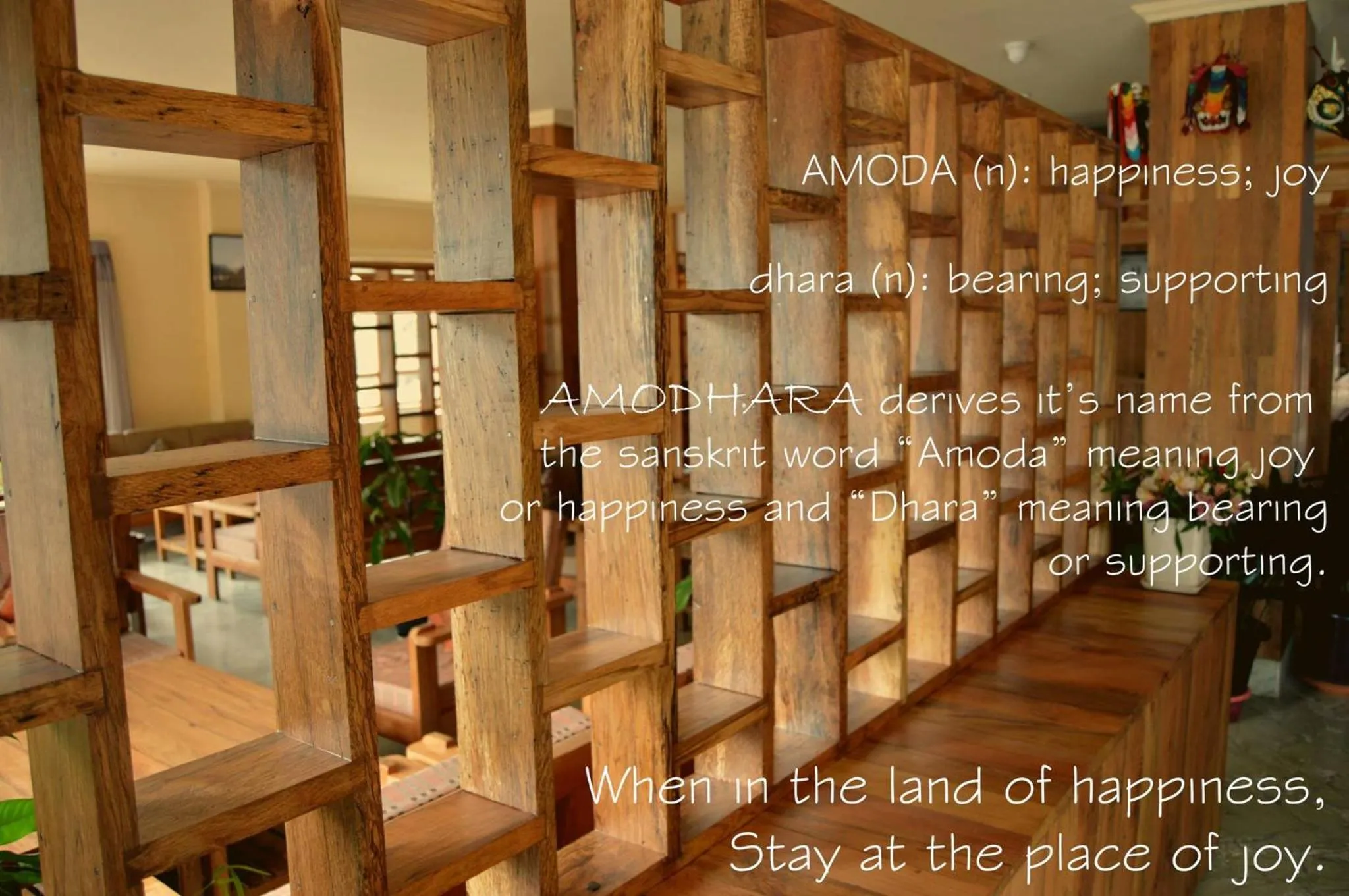 Text overlay in Hotel Amodhara