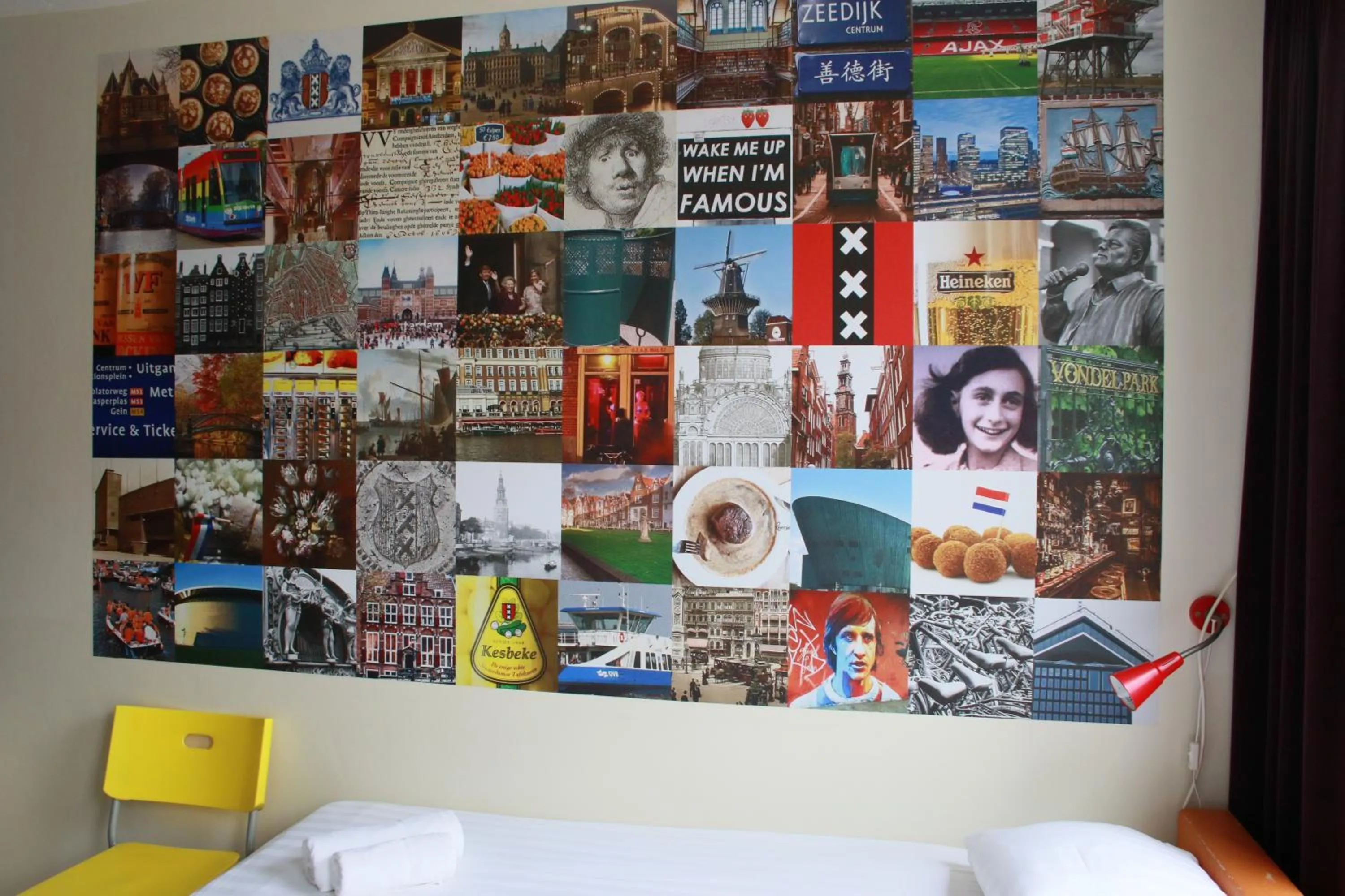 Decorative detail, Bed in Bicycle Hotel Amsterdam