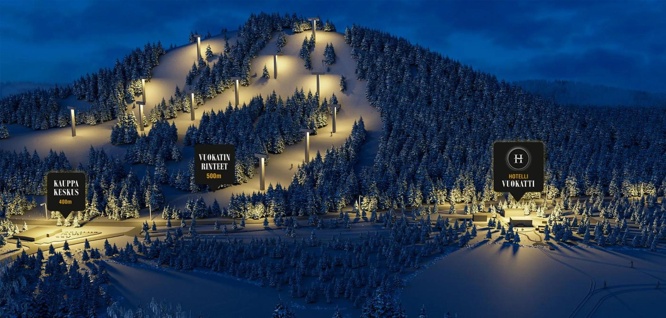 Nearby landmark in Aateli Lakeside Chalets - former Vuokatti Suites