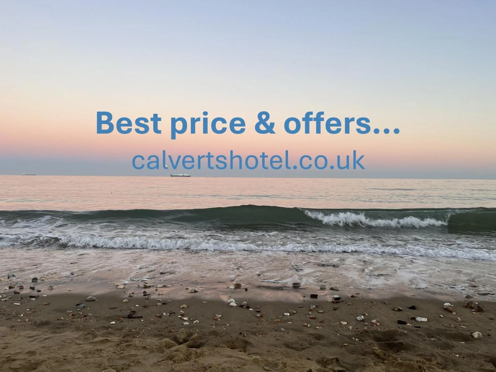 Text overlay in Calverts Hotel - Newport, Isle of Wight - RETURN CAR FERRY FROM 79 POUNDS