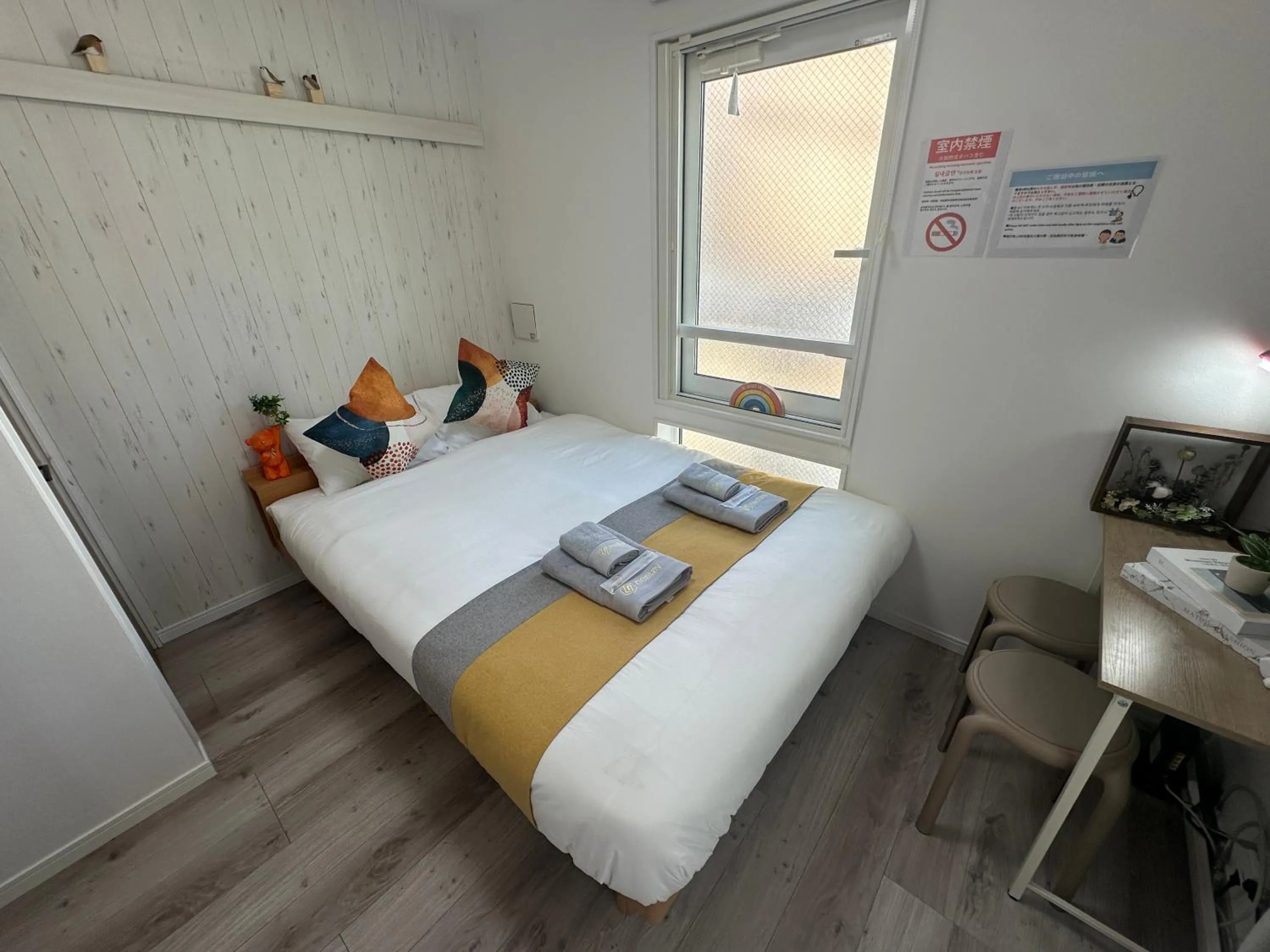 Bed in nestay apartment tokyo waseda