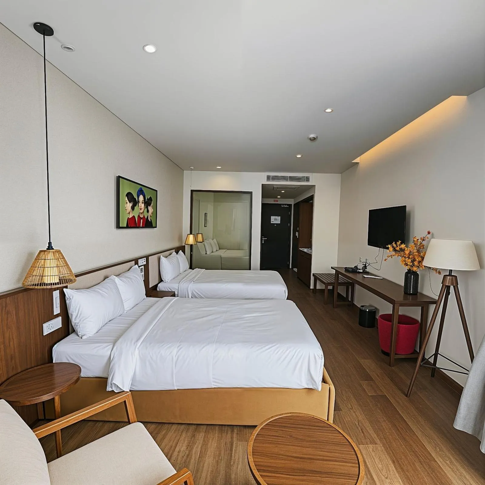 Communal lounge/ TV room, Bed in Apec Luxe Escape Sunset Resort