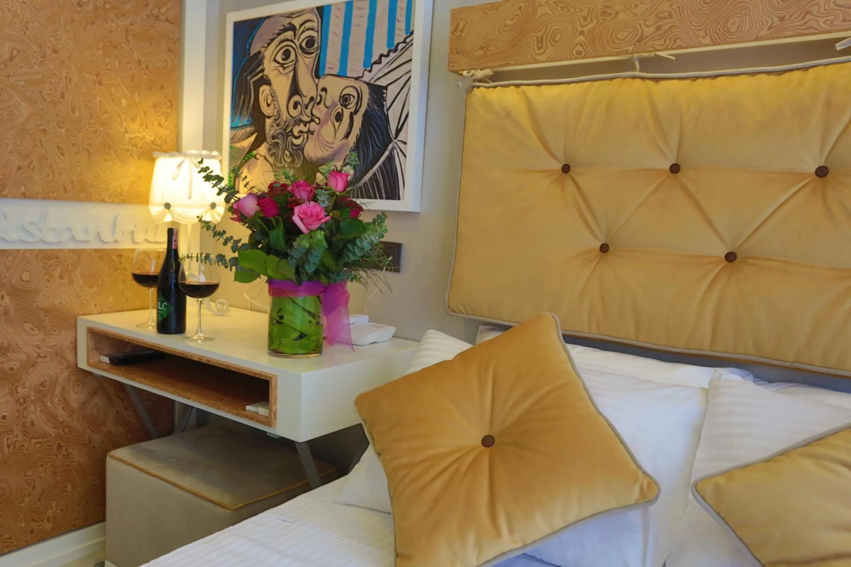 Decorative detail, Bed in Just Inn Hotel