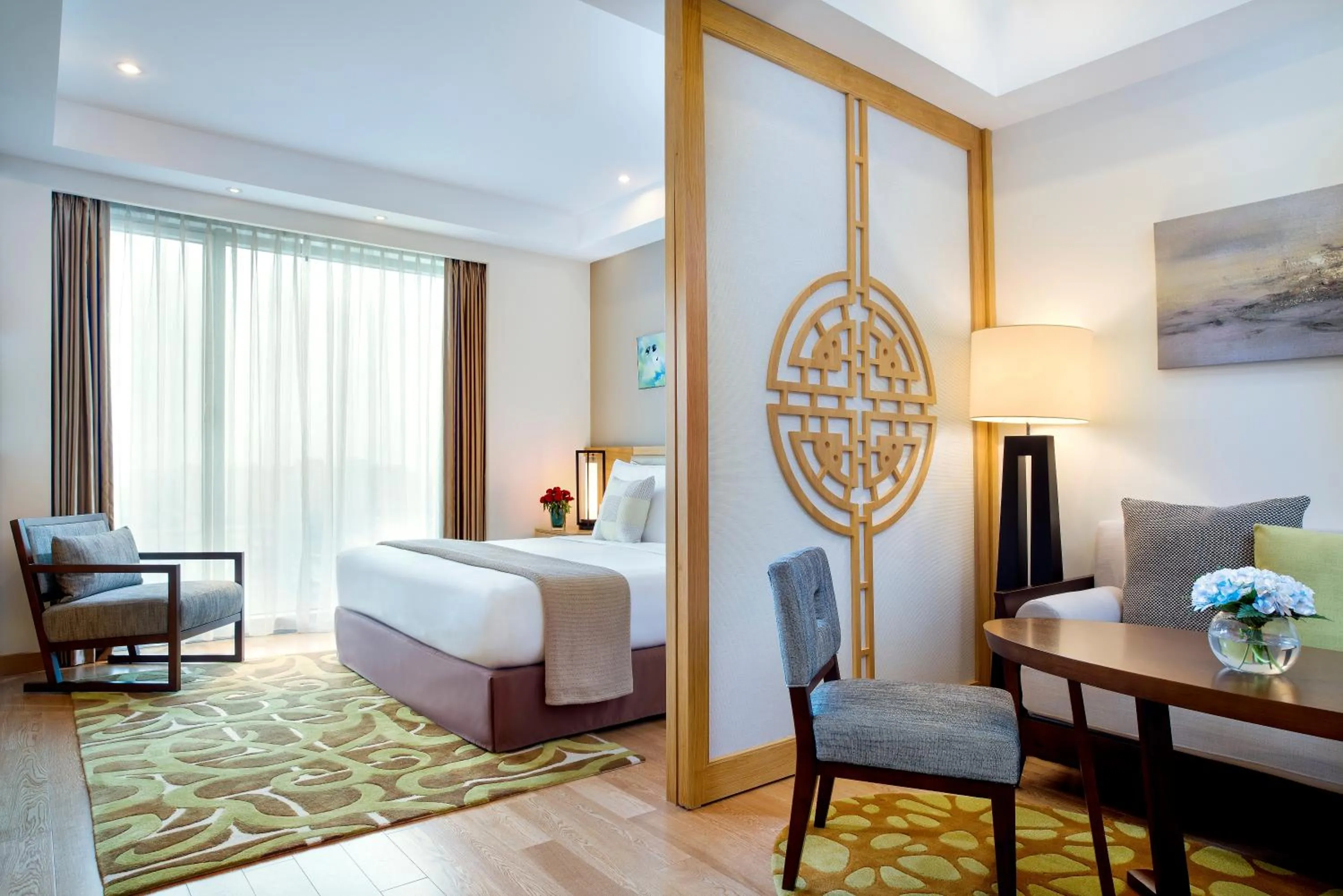 Photo of the whole room, Bed in Shama Heda Serviced Apartment