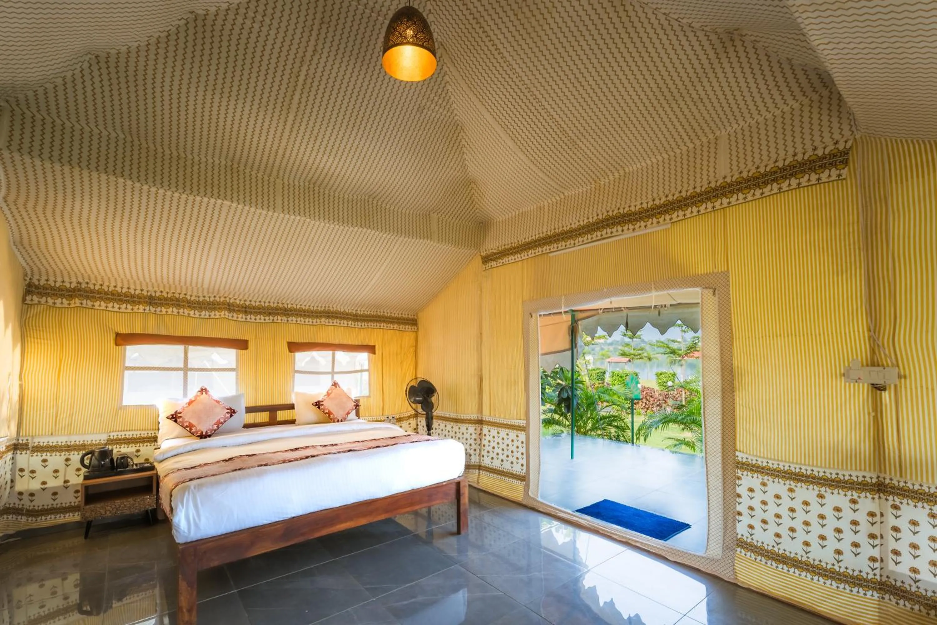 Bed in RiverView Tent Resort