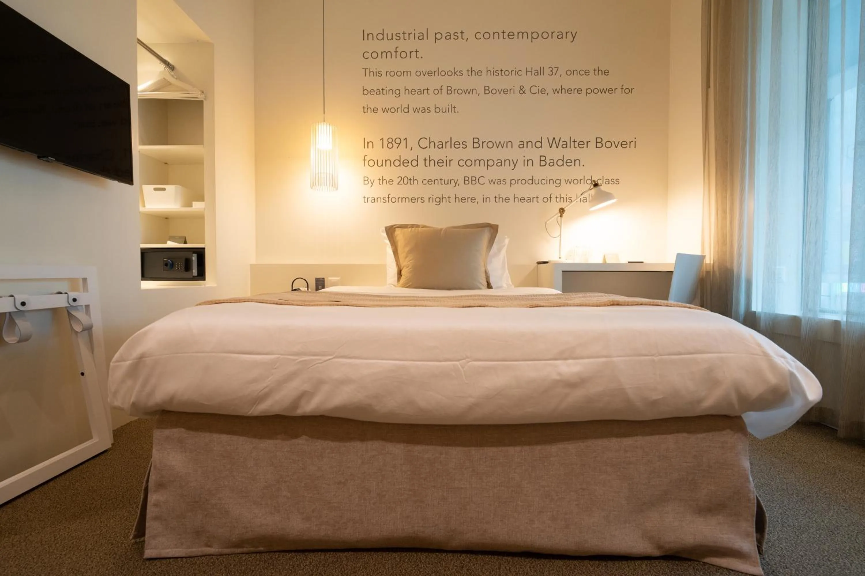 Bed in Trafo Hotel Baden