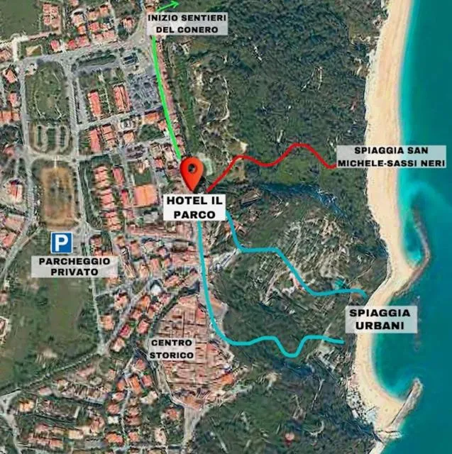 Bird's eye view in Hotel "Il Parco" B&B Sirolo