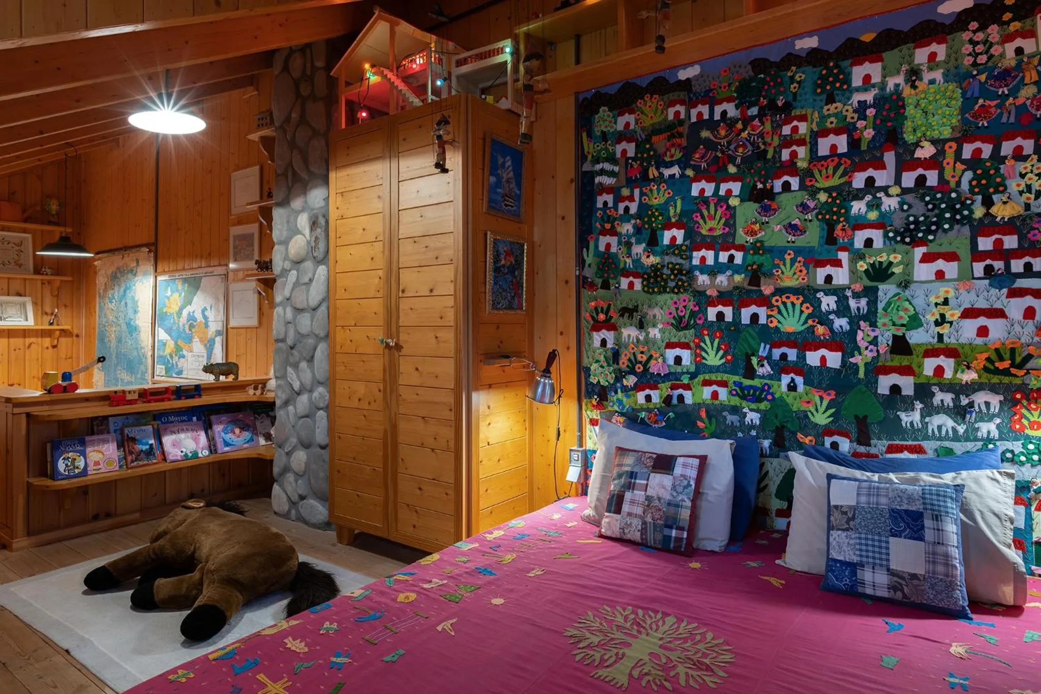 Bed in Vasilikia Mountain Farm & Retreat