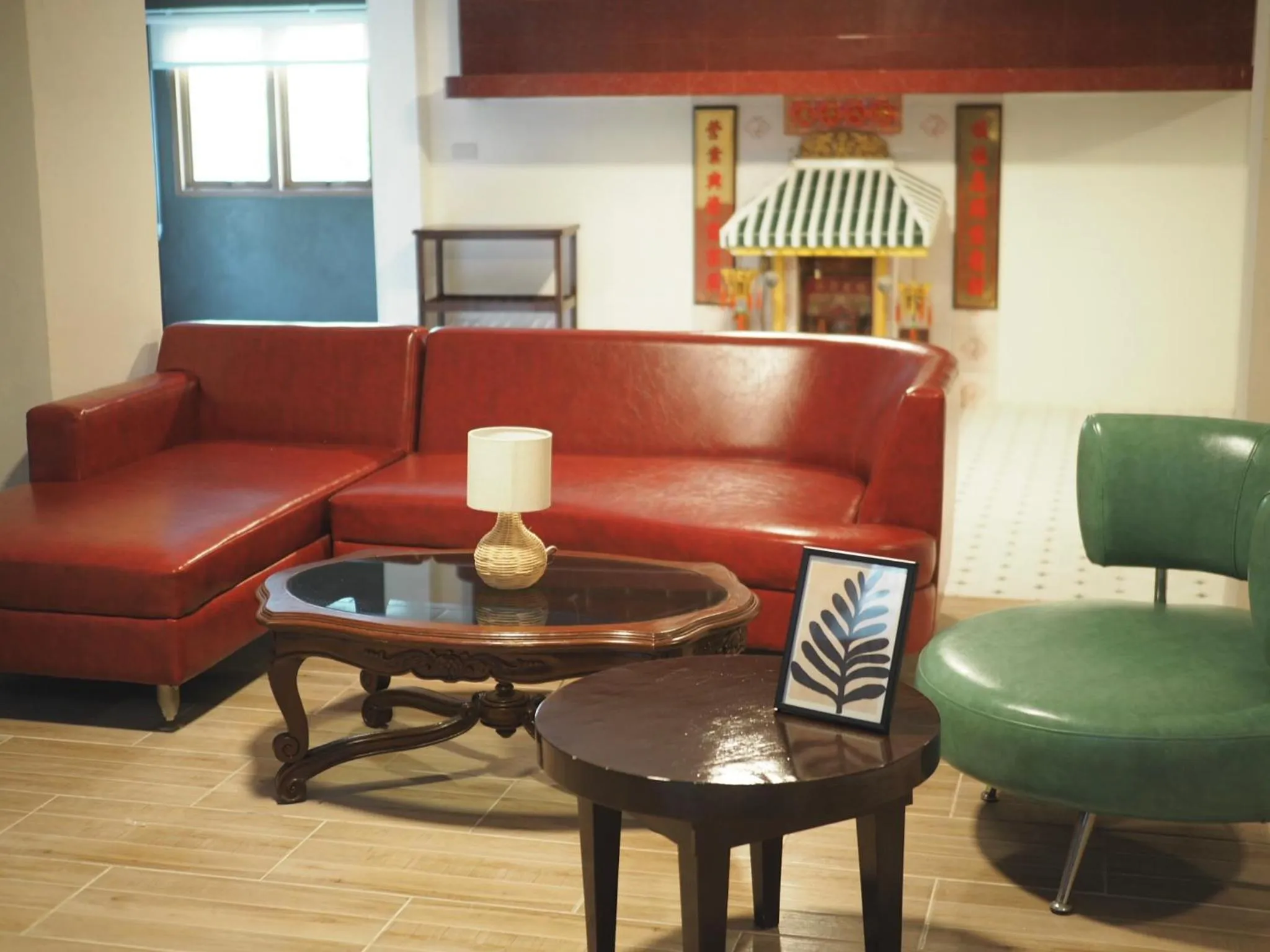 Seating area in Krung Tone Hostel