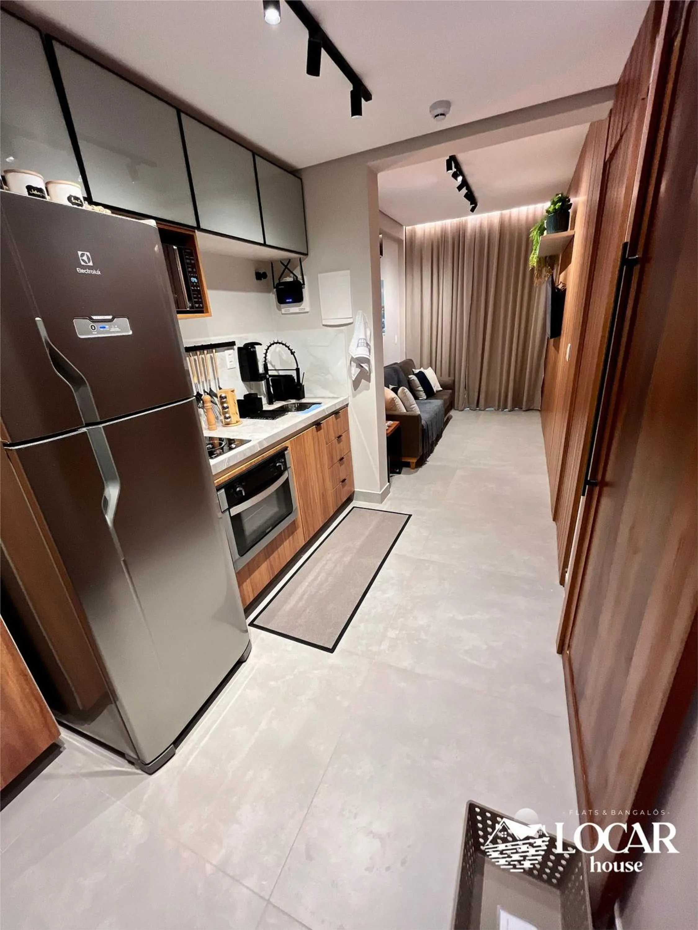 Kitchen or kitchenette in Flat Luxo com piscina privativa Resort île de Pipa Locar House