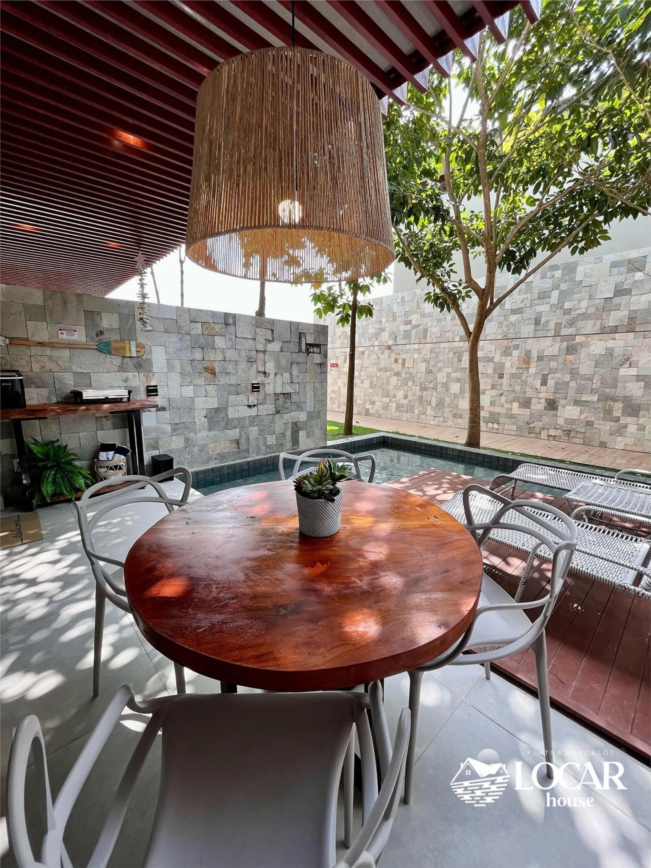 Balcony/Terrace in Flat Luxo com piscina privativa Resort île de Pipa Locar House