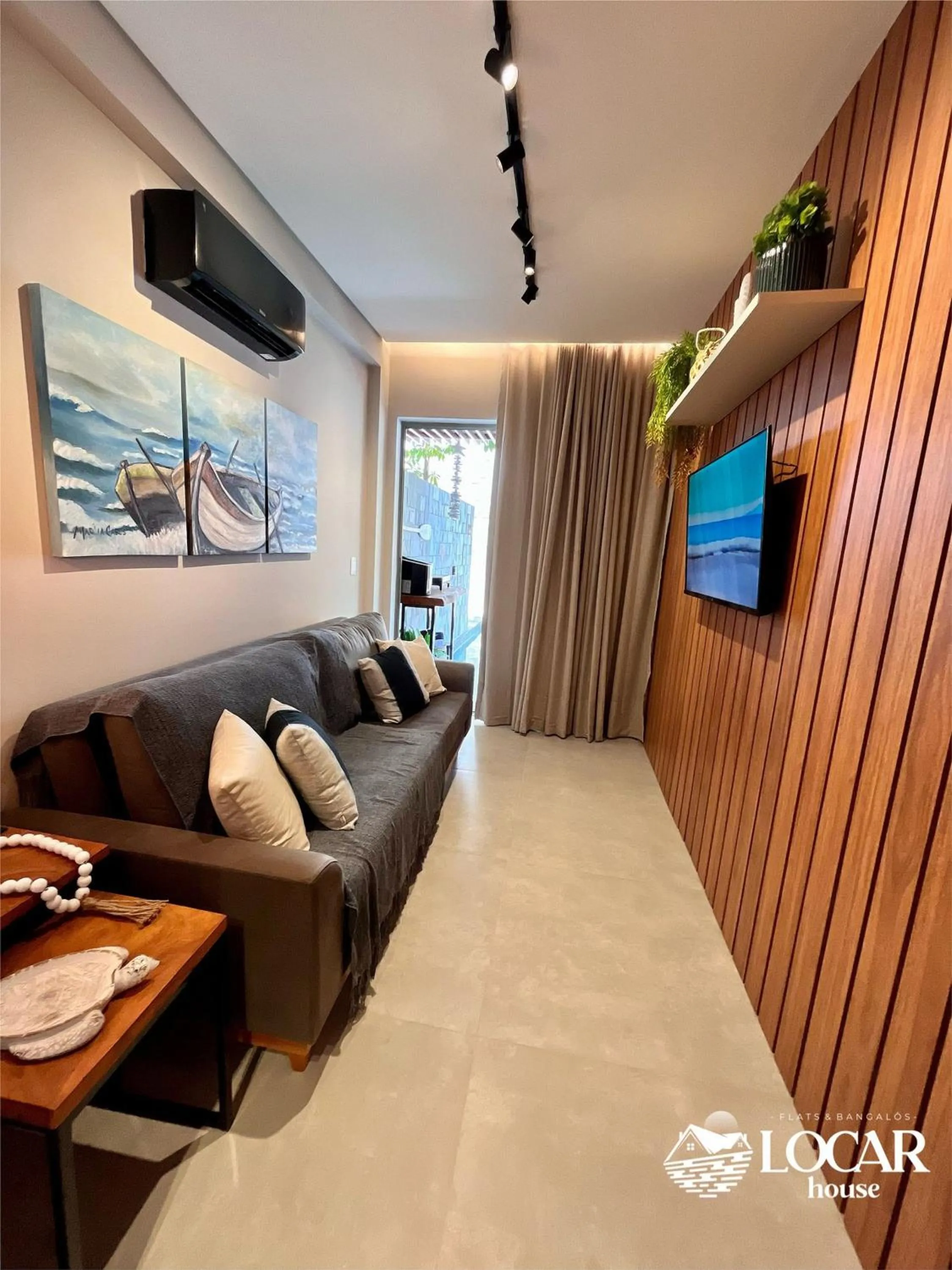 Living room in Flat Luxo com piscina privativa Resort île de Pipa Locar House