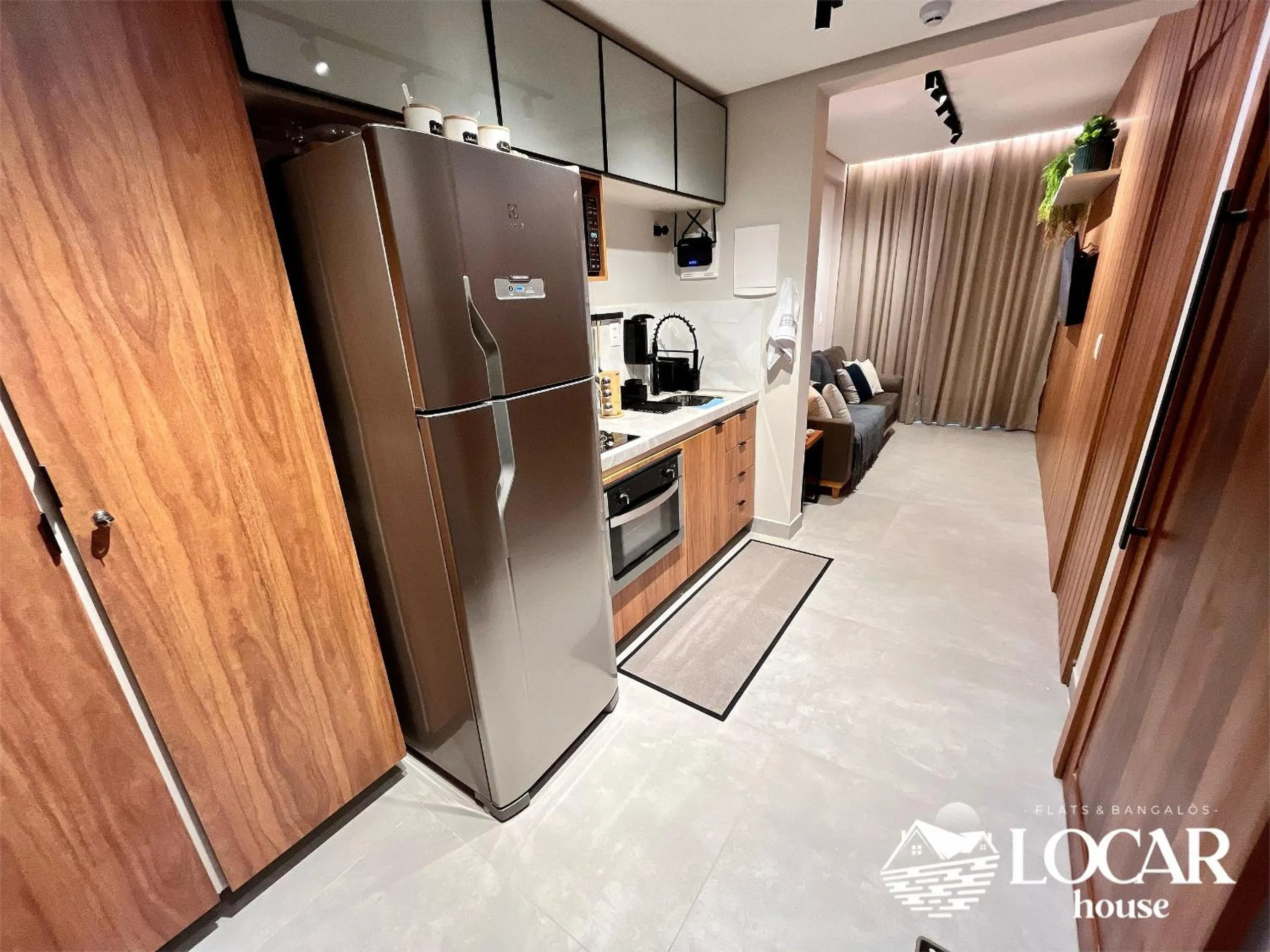 Kitchen or kitchenette in Flat Luxo com piscina privativa Resort île de Pipa Locar House