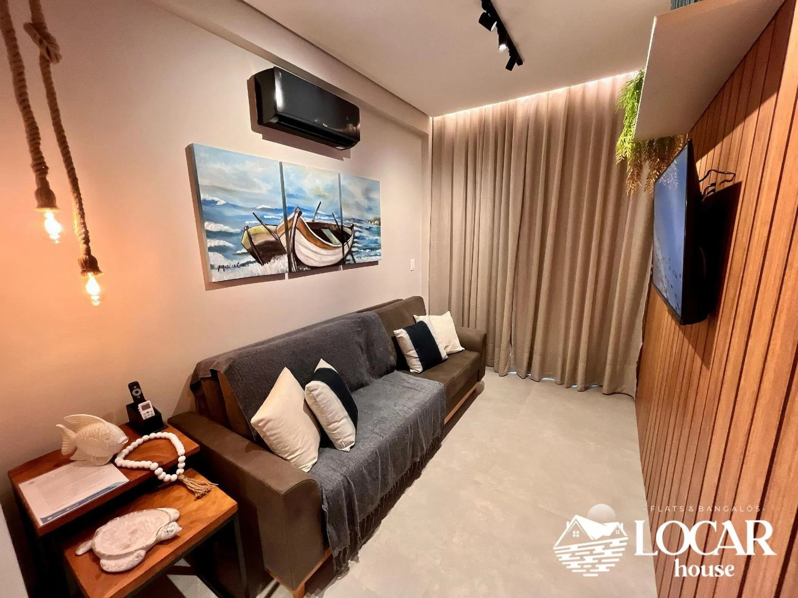 Living room in Flat Luxo com piscina privativa Resort île de Pipa Locar House