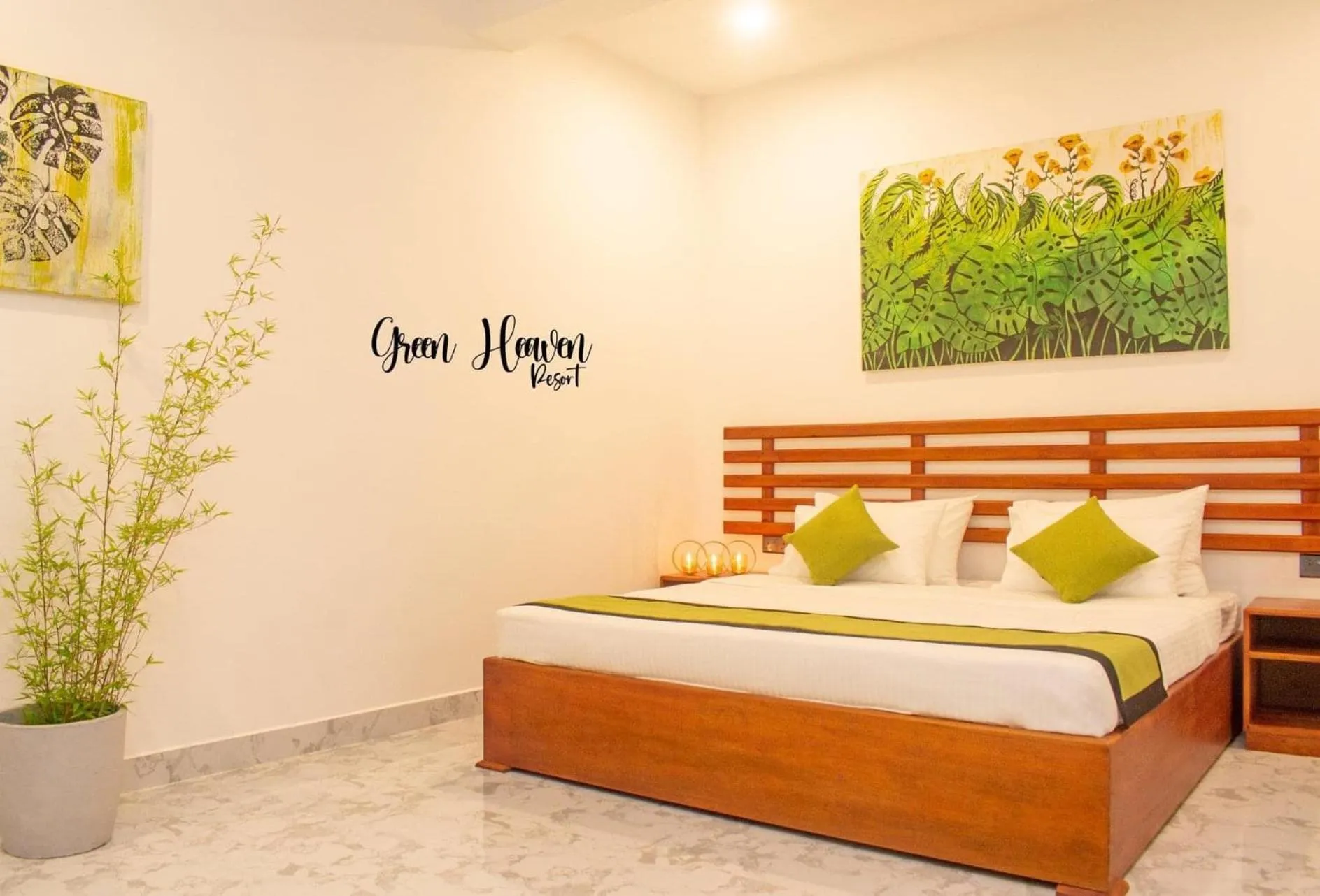 Bed in Green Heaven Resort Kandy
