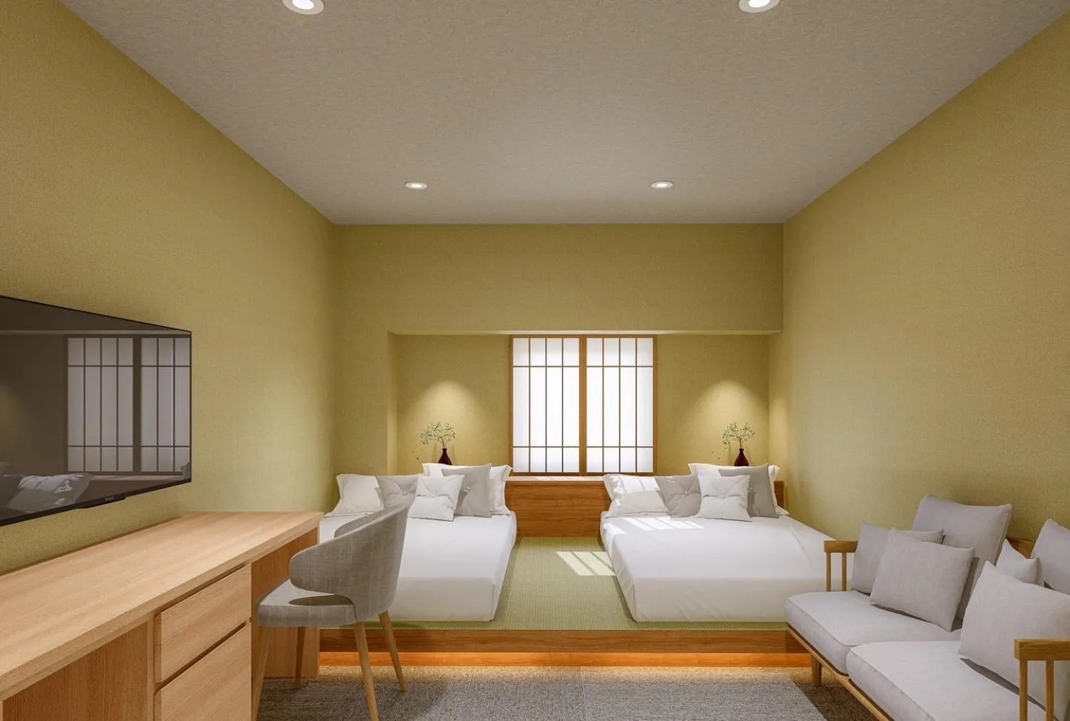 Bed in Ureshino Onsen Yadoya Uchiroji