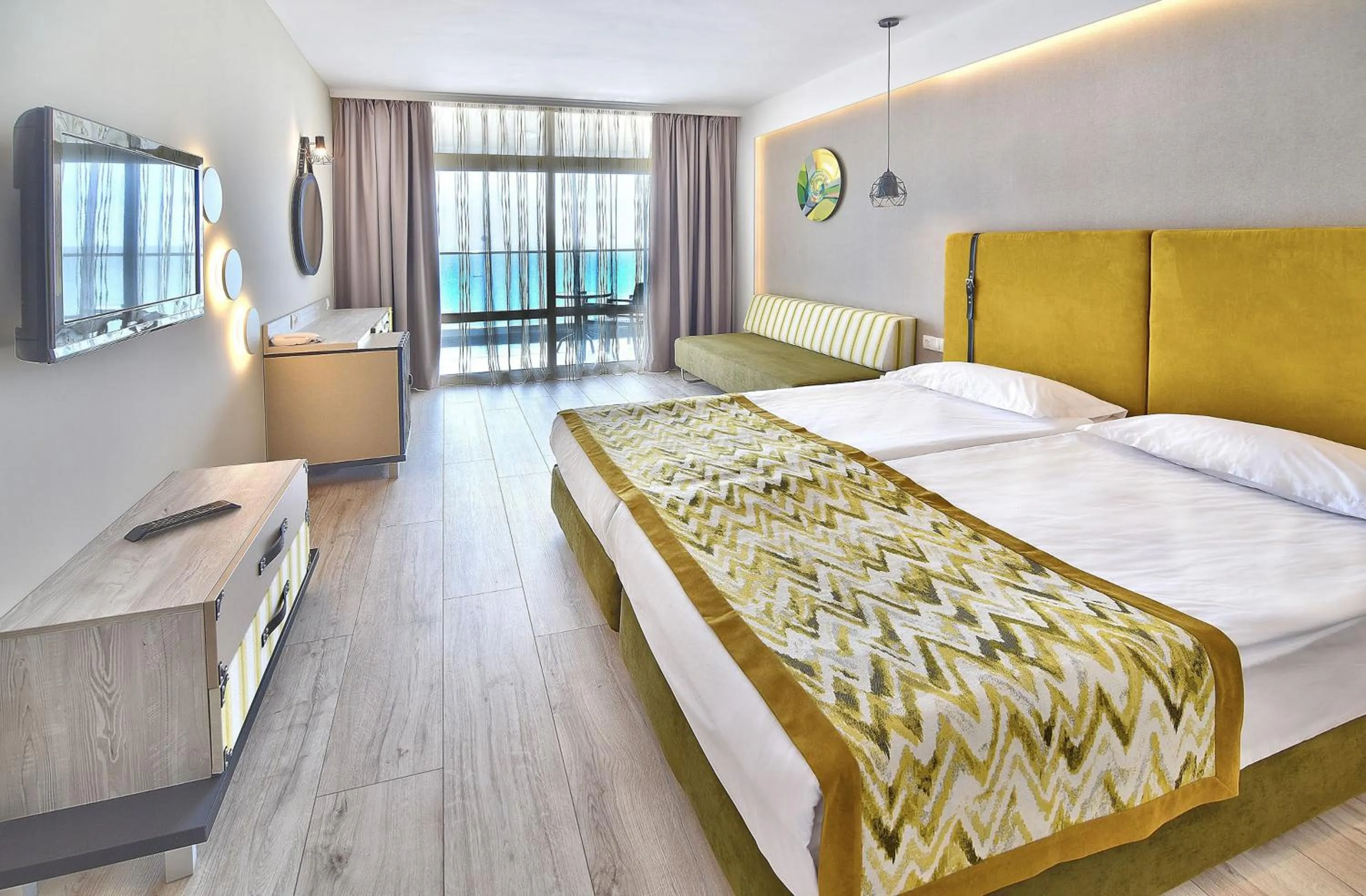 View (from property/room), Bed in GRIFID Encanto Beach Hotel - MediSPA, Ultra All Inclusive & Private Beach