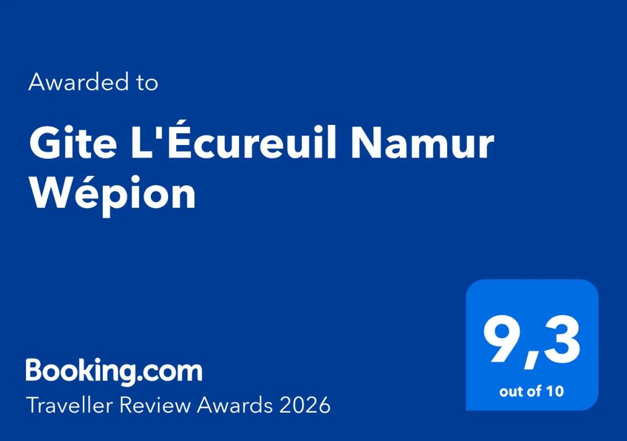 Certificate/Award in Gite L'Écureuil Namur Wépion