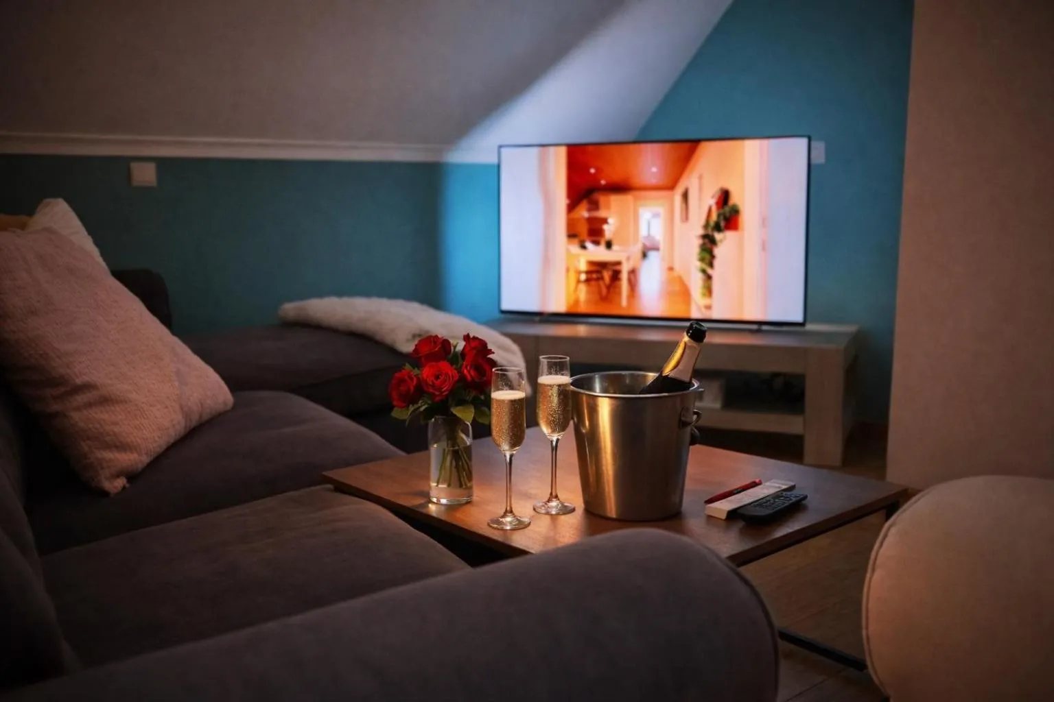 Communal lounge/ TV room in Gite L'Écureuil Namur Wépion