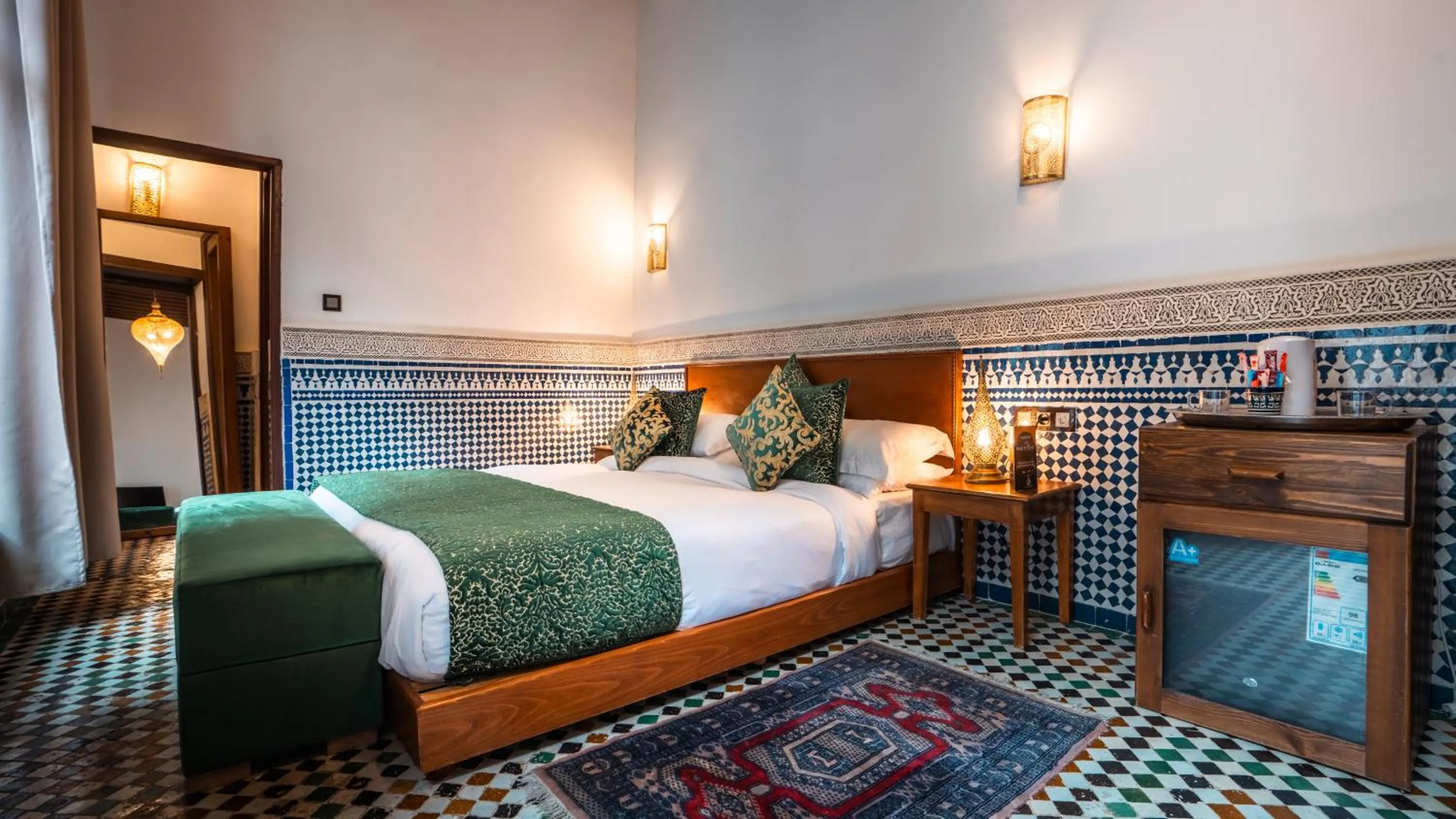 Bed in Riad Fes Ziyat & Spa