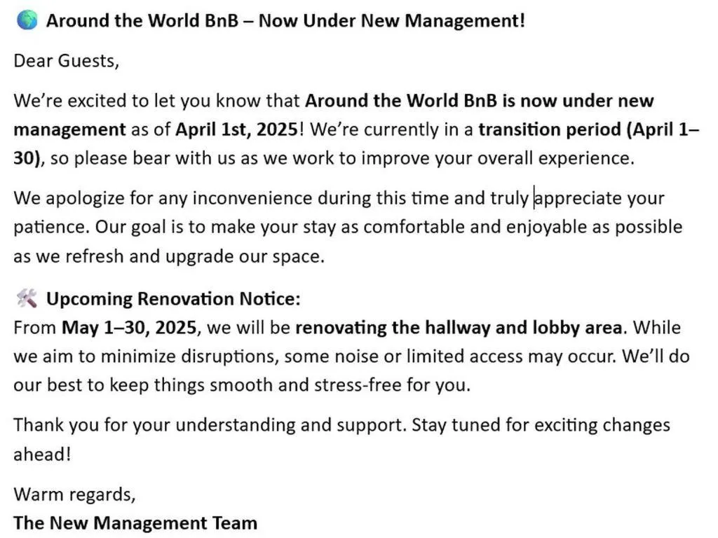 Logo/Certificate/Sign in Around The World Bed and Breakfast