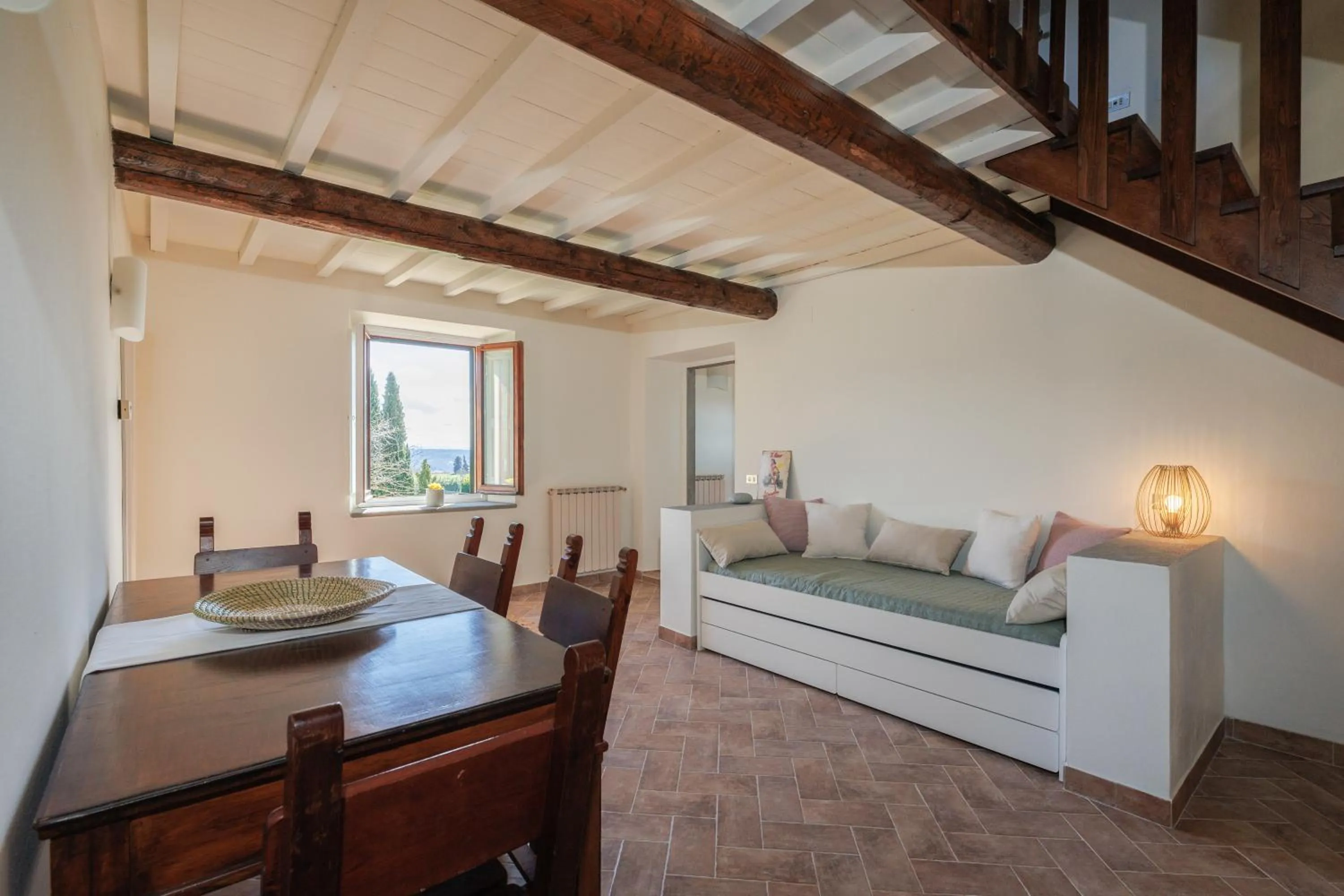 Bed in Fattoria Pagnana Suites & Pool