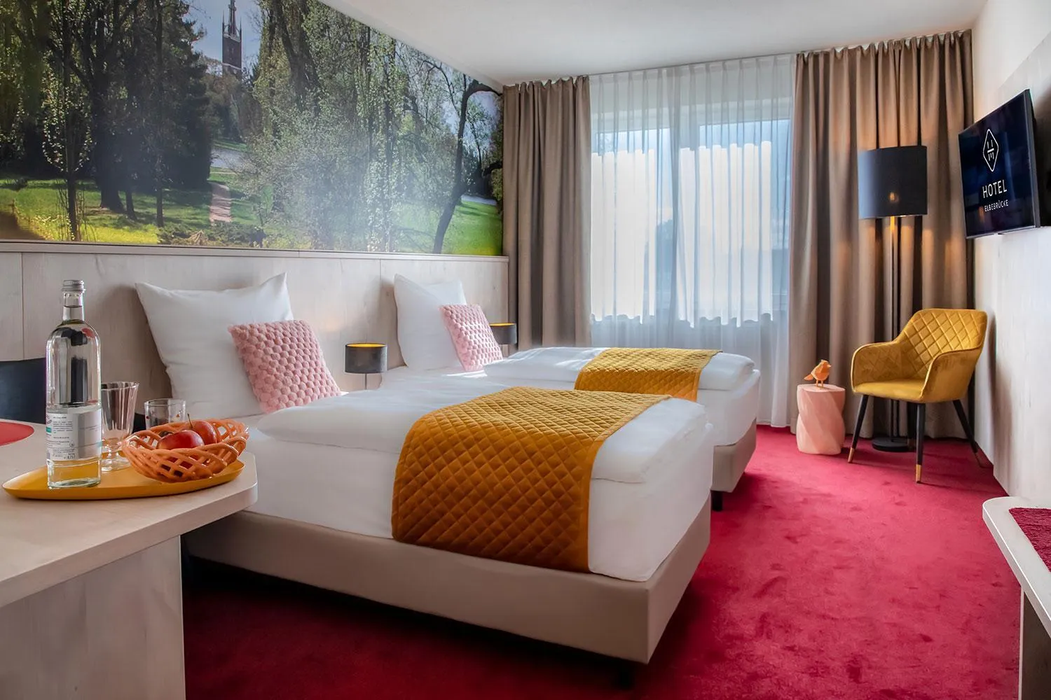 Bed in Hotel Restaurant Elbebrücke