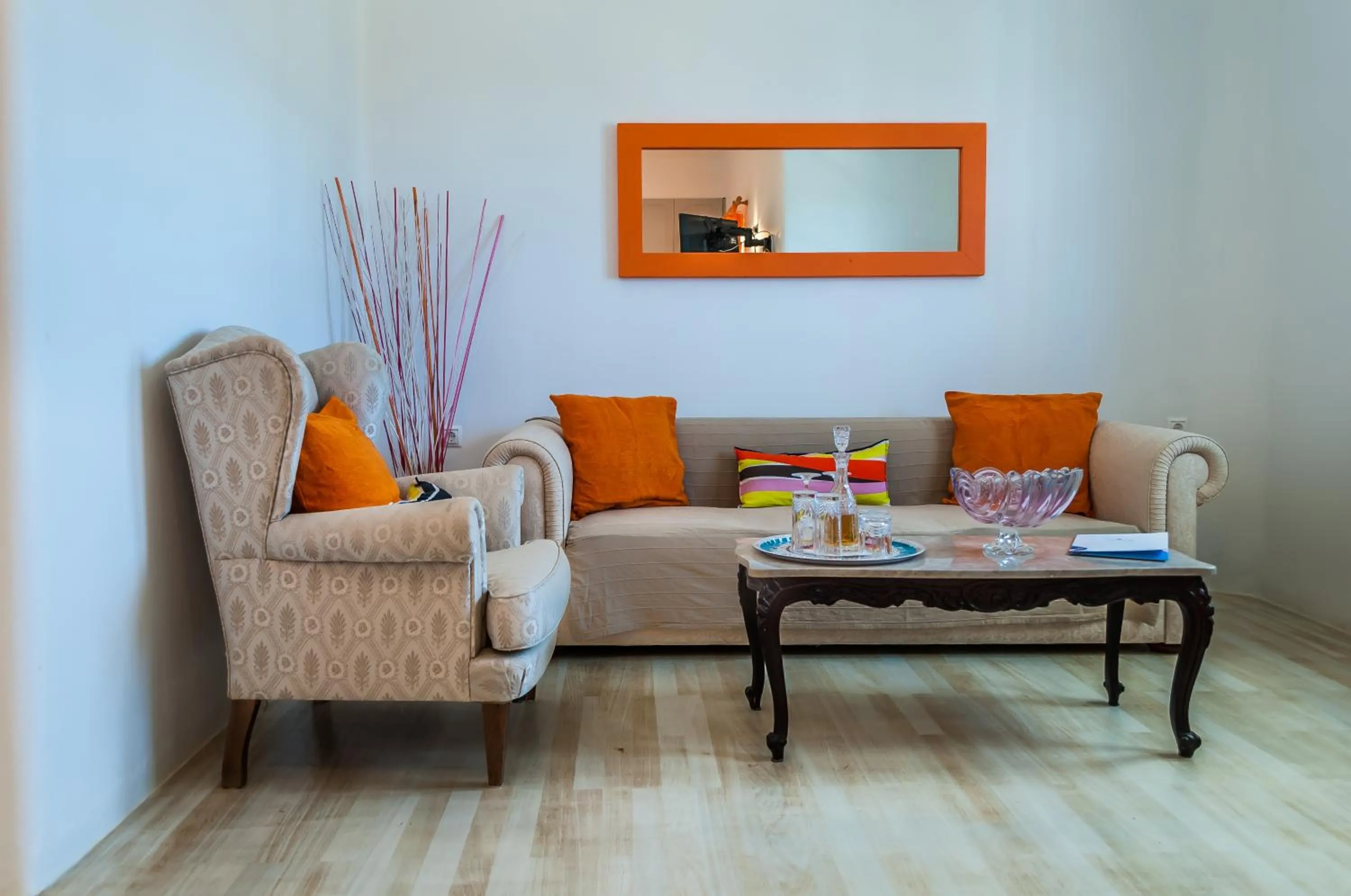 Seating area in Eiriana Luxury Suites