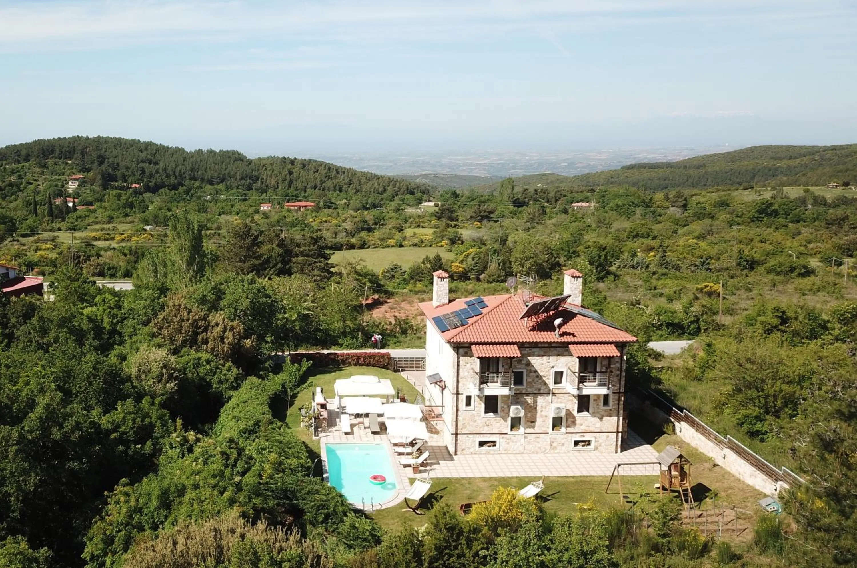Bird's eye view in Evmorfes Villas