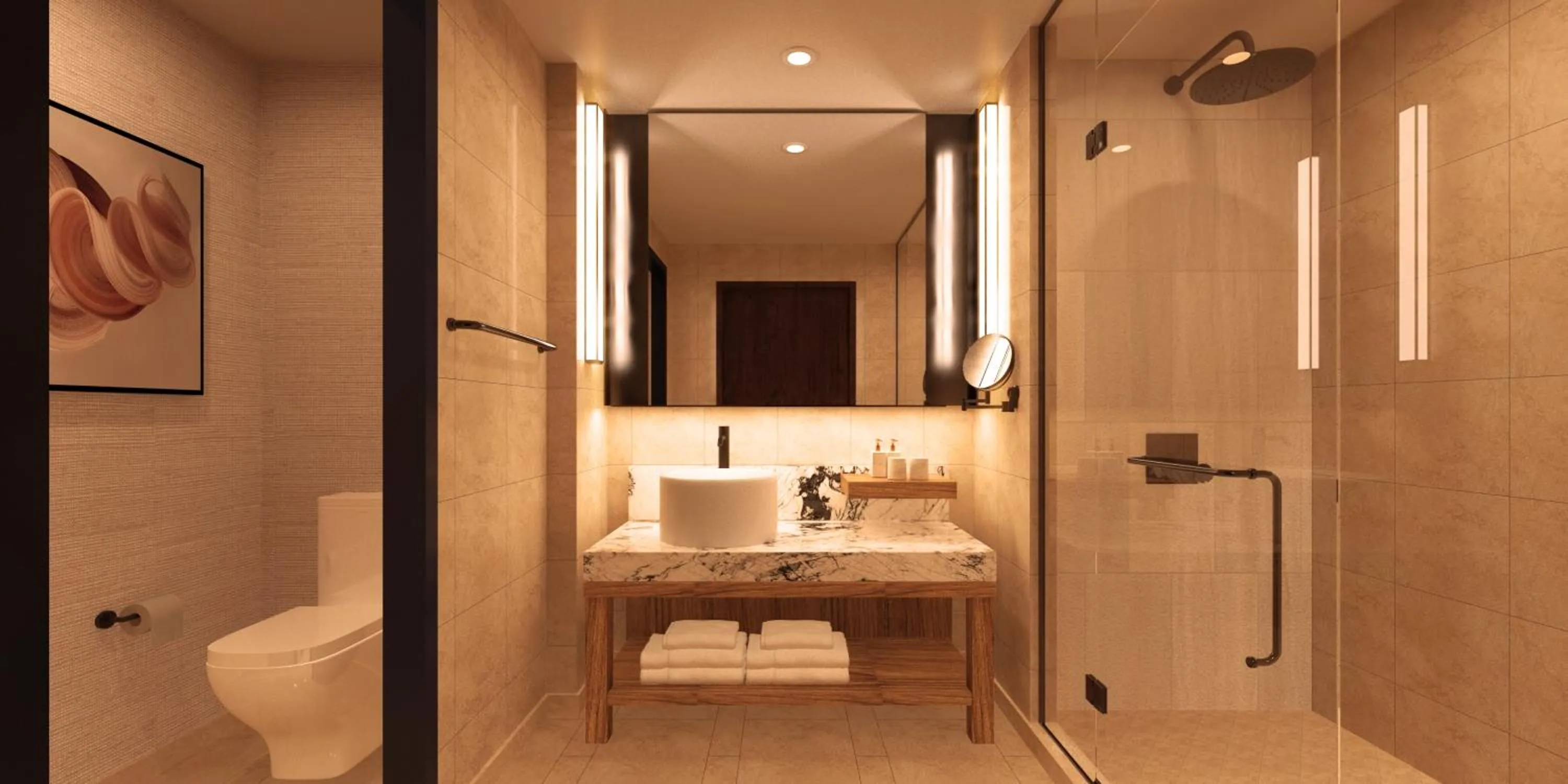 Shower in Nobu Hotel at Caesars Atlantic City